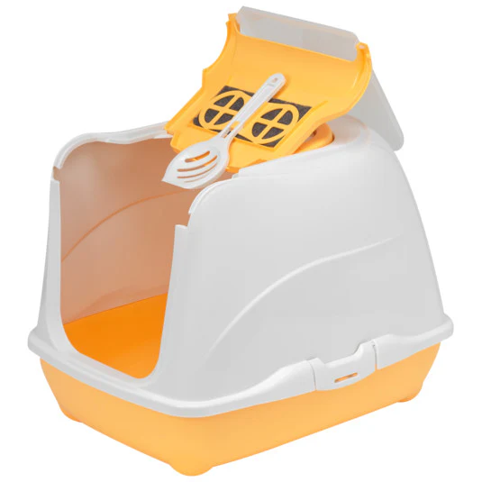 Moderna Flip Cat Jumbo Covered Litter Box – Apricot – 57.8 x 43.9 x 41.5 cm - Image 3