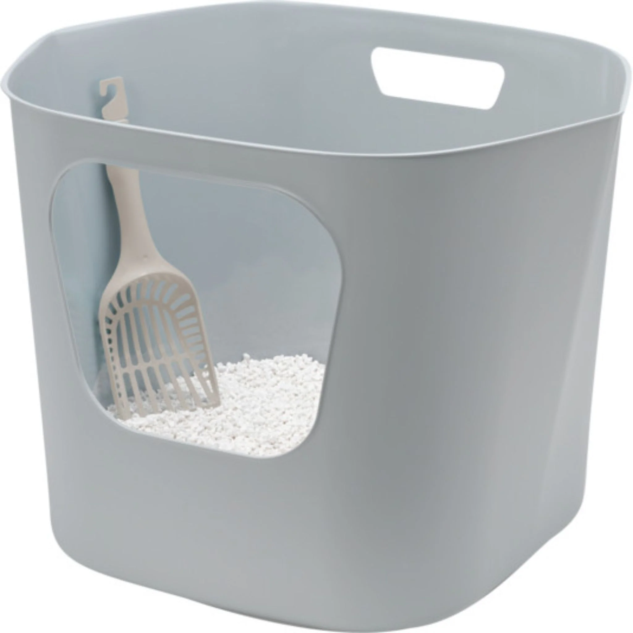 Moderna Lotus Cat Litter Box – Grey – 54.4 x 43.9 x 40.5cm - Image 4