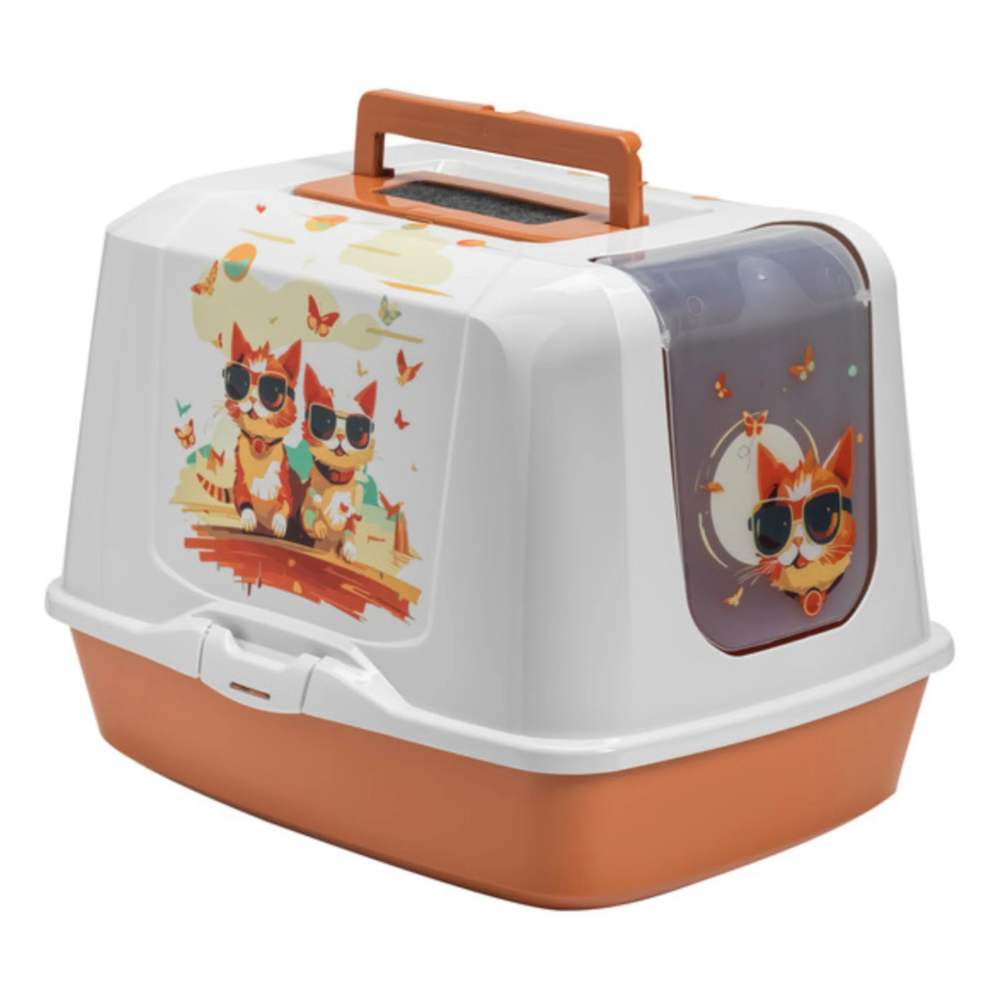 Moderna Trendy Cat Jumbo Indy & Louise Hooded Litter Tray - L57.7xW44.5xH42.4cm - Image 4