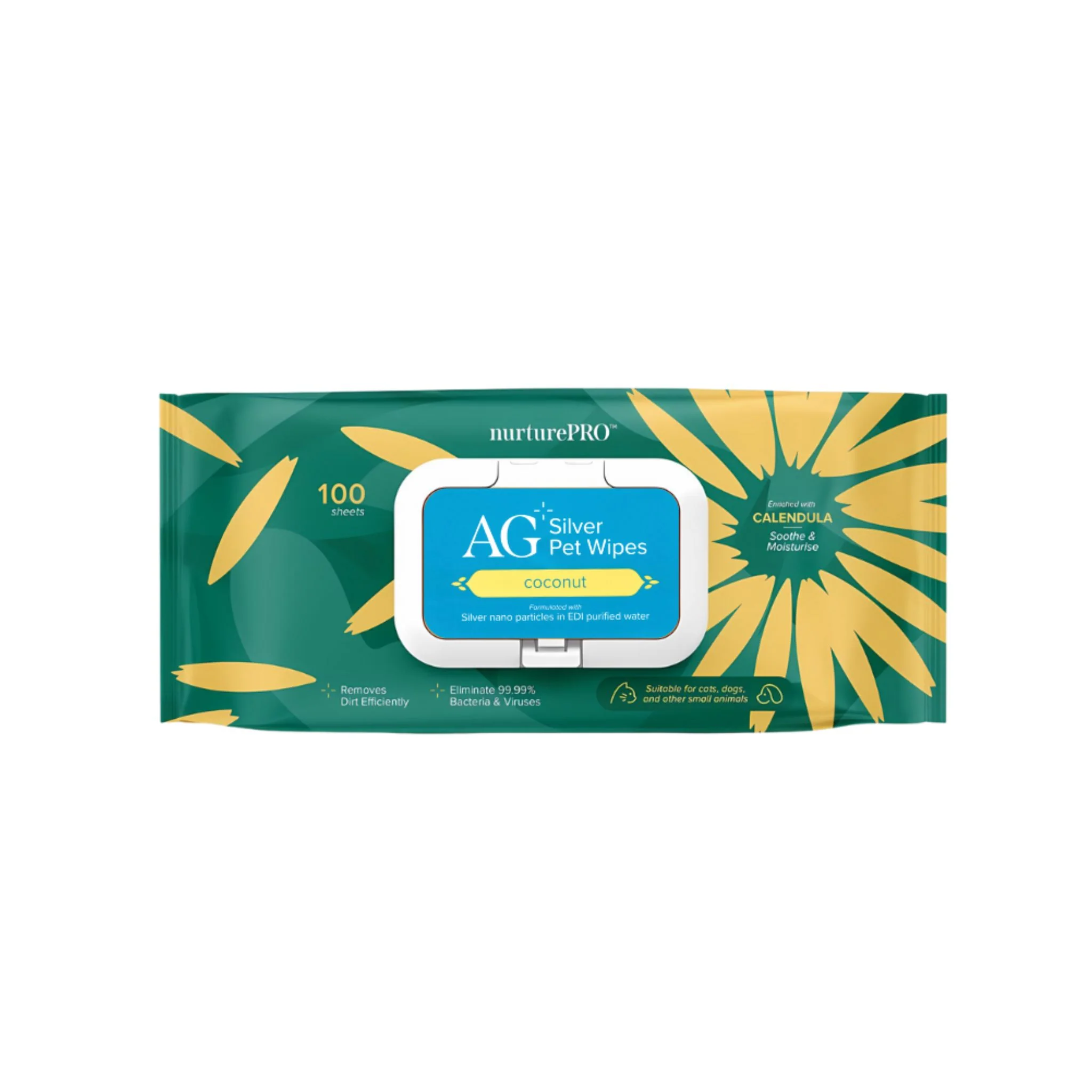 NurturePro AG+ Silver Pet Wet Wipes Coconut - Image 2