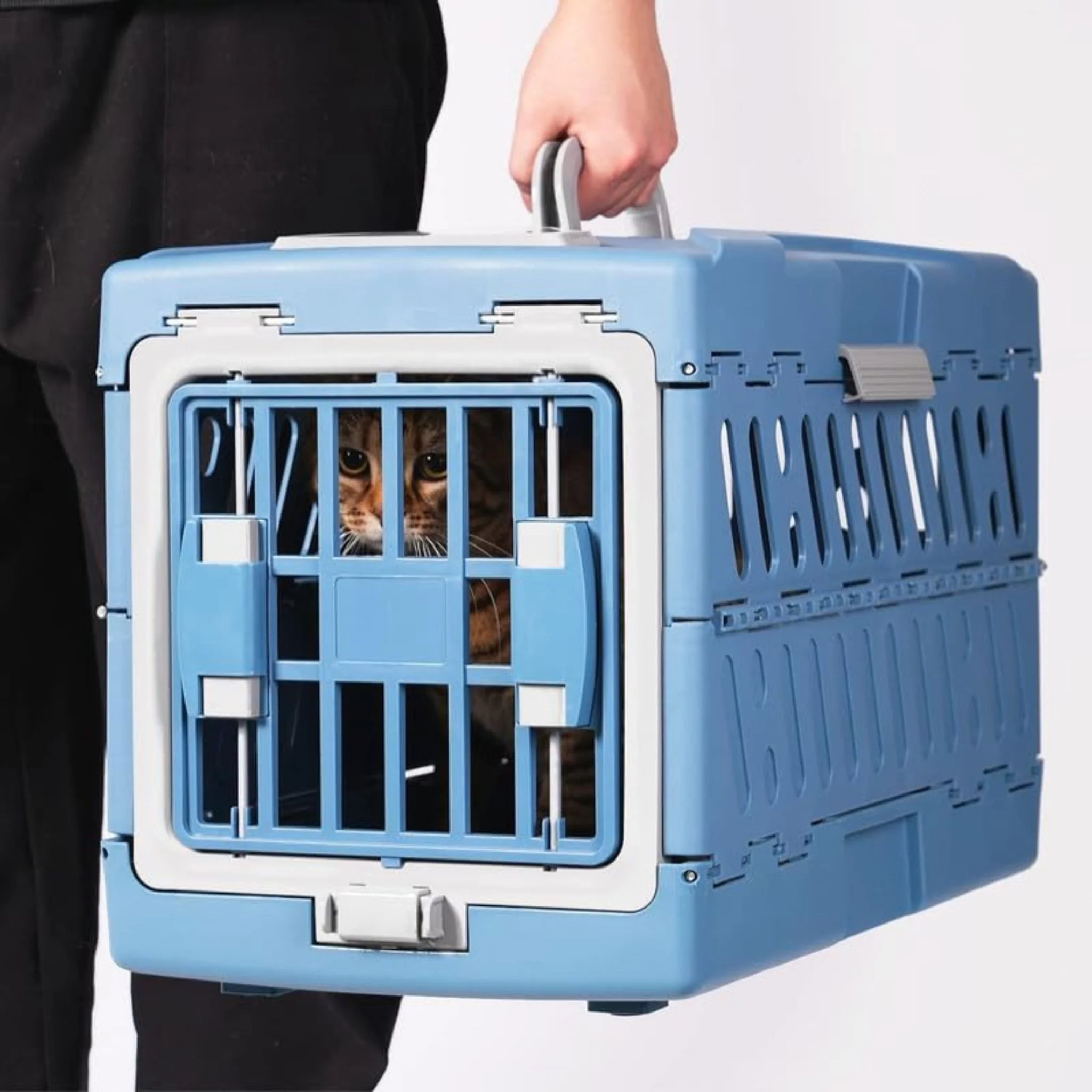 Pado Foldable Pet Carrier Blue - 56x33x37cm - Image 6