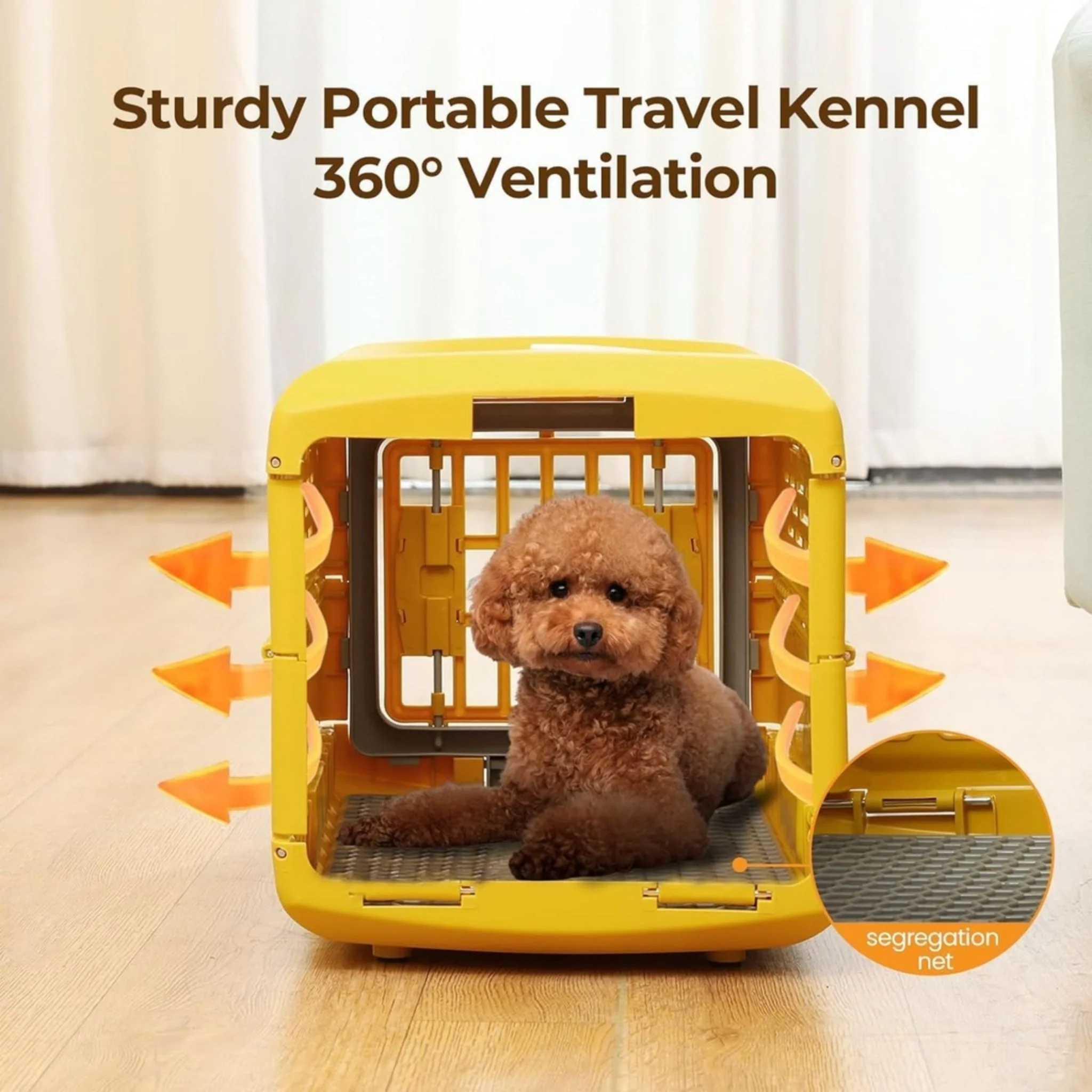 Pado Foldable Pet Carrier Gold - 48x30x32cm - Image 3
