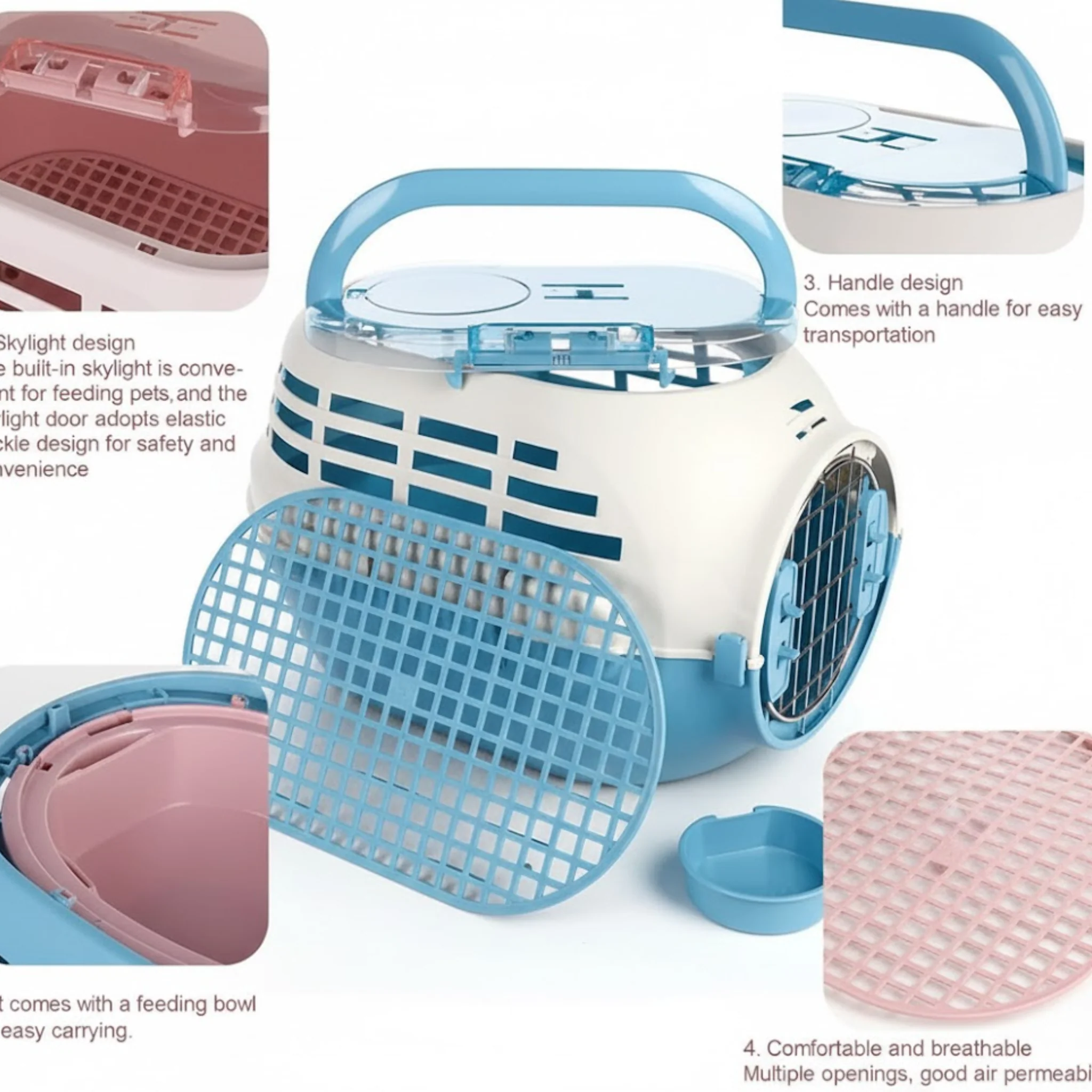 Pado Guard Pet Carrier Blue - 49x31.5x28cm - Image 3