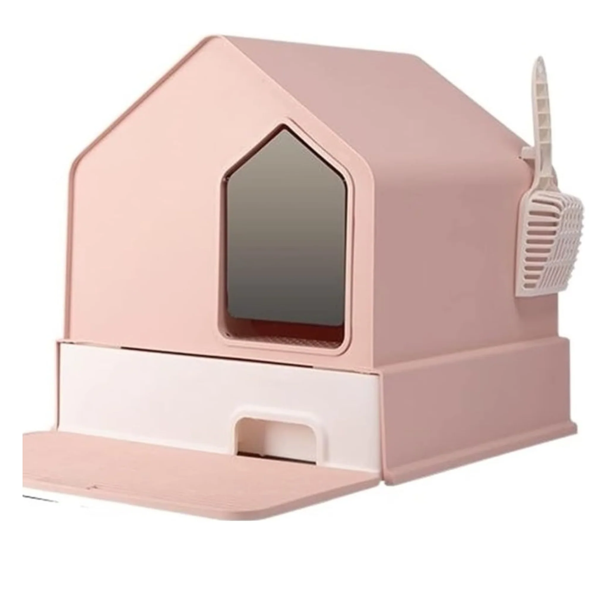 Pado House Cat Litter Box Pink - 46x46x44cm - Image 2