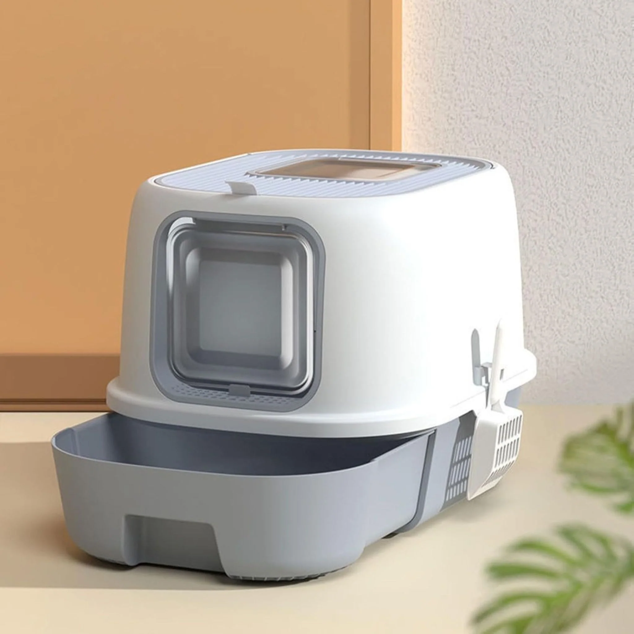 Pado Jumbo Cat Litter Box Grey - 40X39X52cm - Image 2