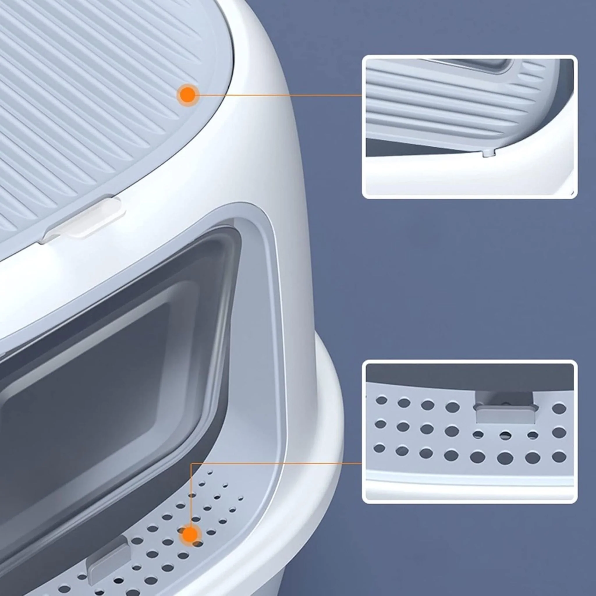 Pado Jumbo Cat Litter Box Grey - 40X39X52cm - Image 4