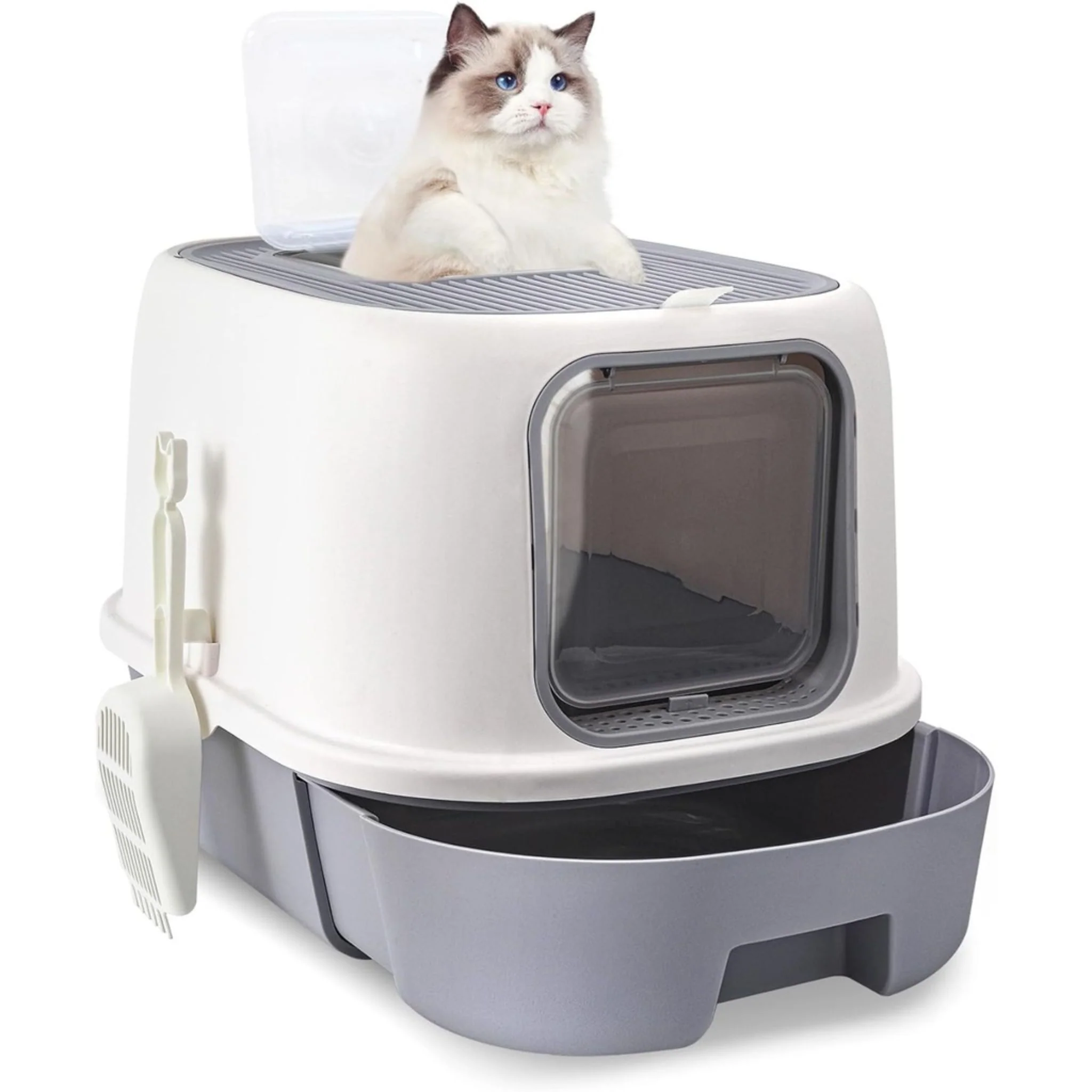 Pado Jumbo Cat Litter Box Grey - 40X39X52cm - Image 5