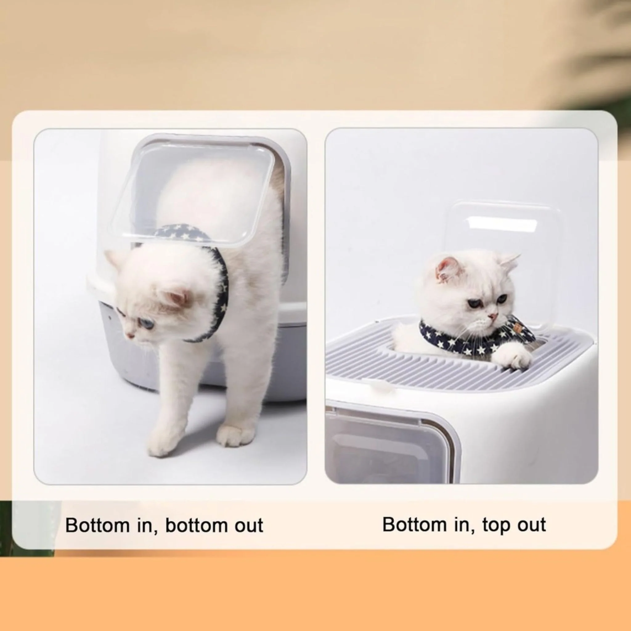 Pado Open Top Cat Litter Box Grey - 40x39x52cm - Image 5
