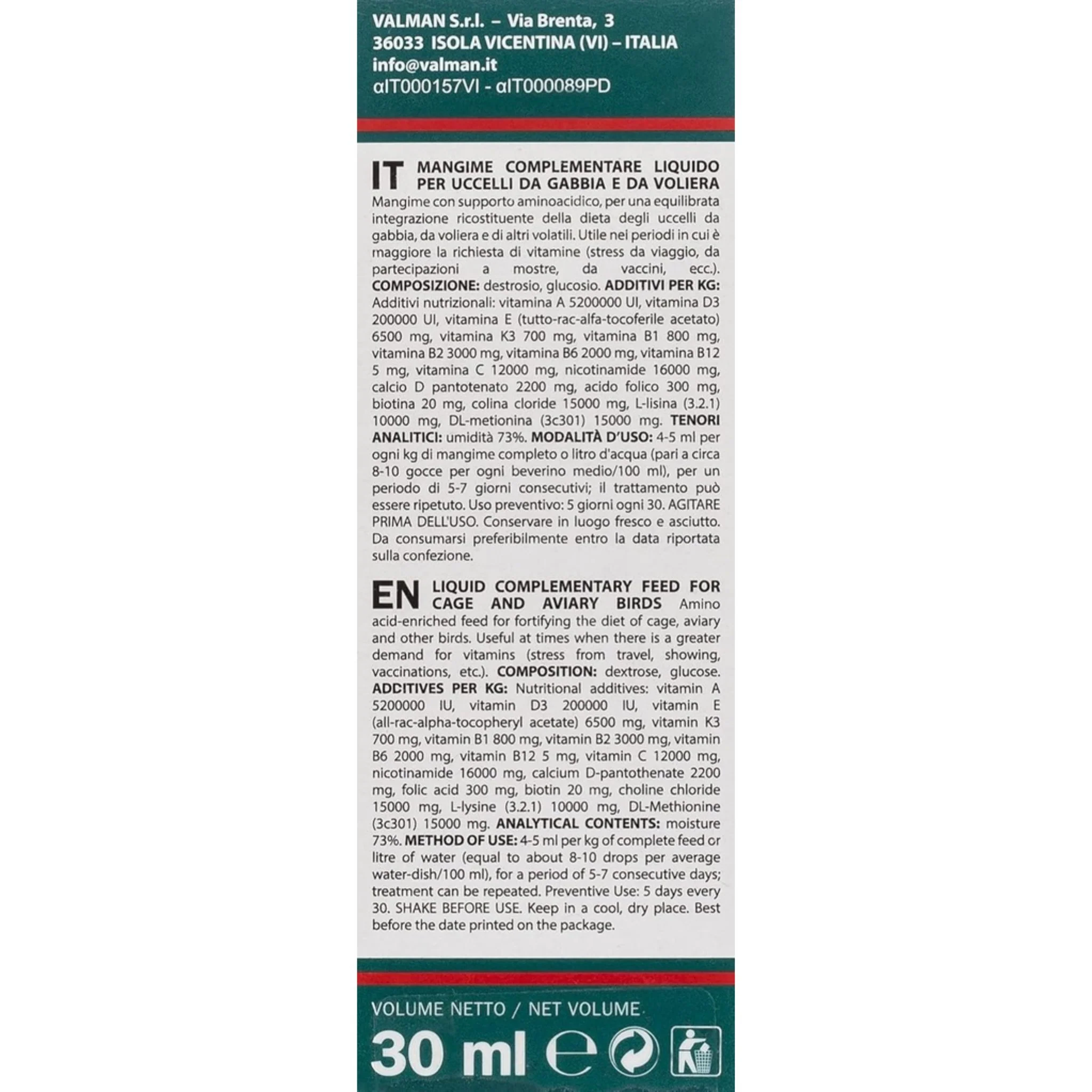 Padovan Multivitaminico Liquid Multivitamin For Pets – 30ml - Image 4