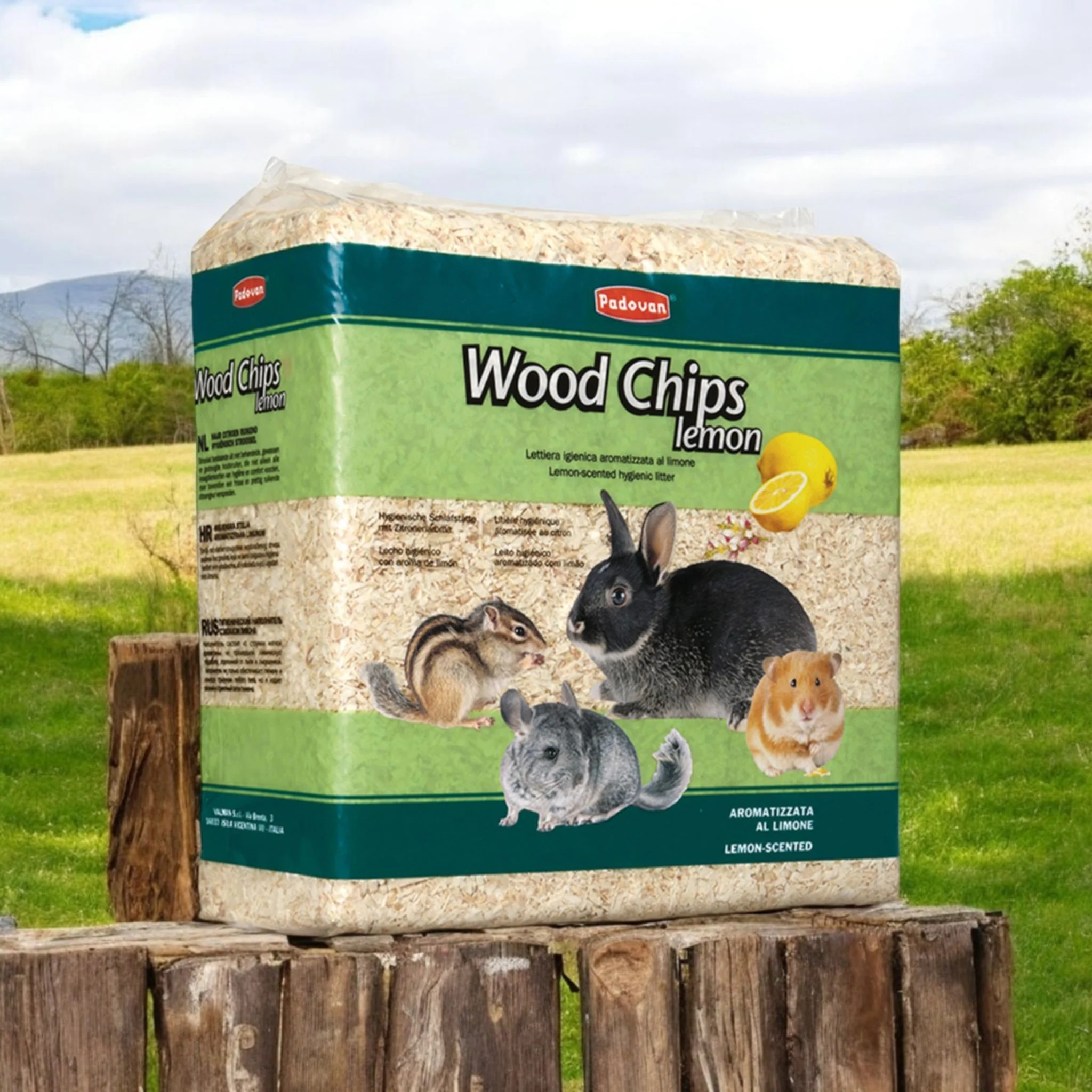 Padovan Wood Chips Lemon Scent Natural Bedding – 14L/1kg - Image 5