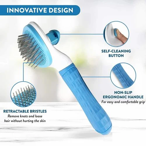 Petbroo Slicker Brush For Pets Blue - Image 4