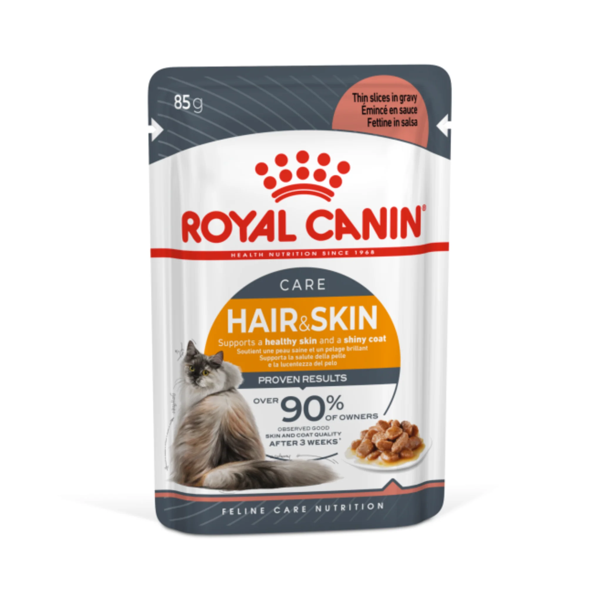 Royal Canin Feline Care Nutrition Hair & Skin Gravy Cat Wet Food - 12X85G - Image 3