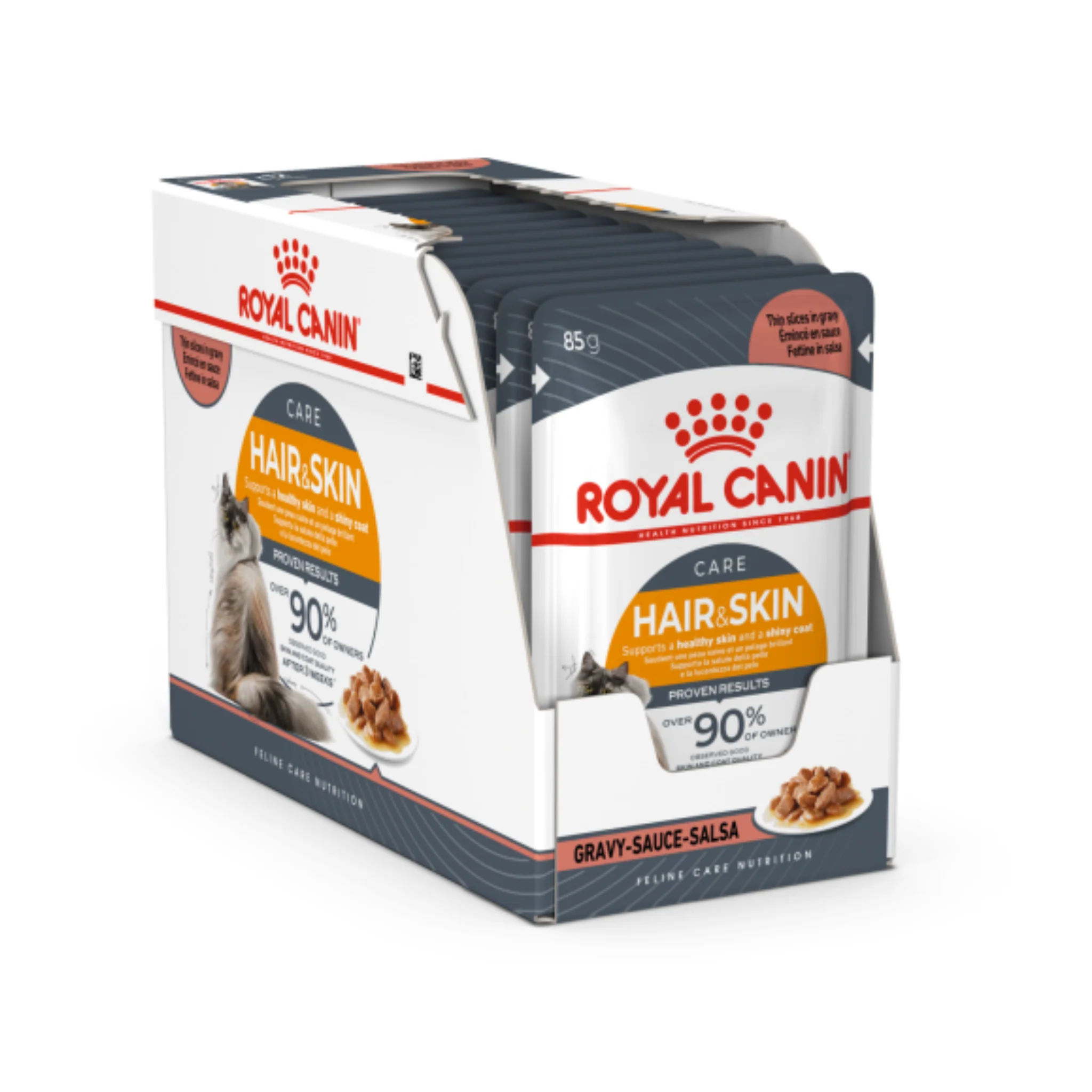 Royal Canin Feline Care Nutrition Hair & Skin Gravy Cat Wet Food - 12X85G - Image 5