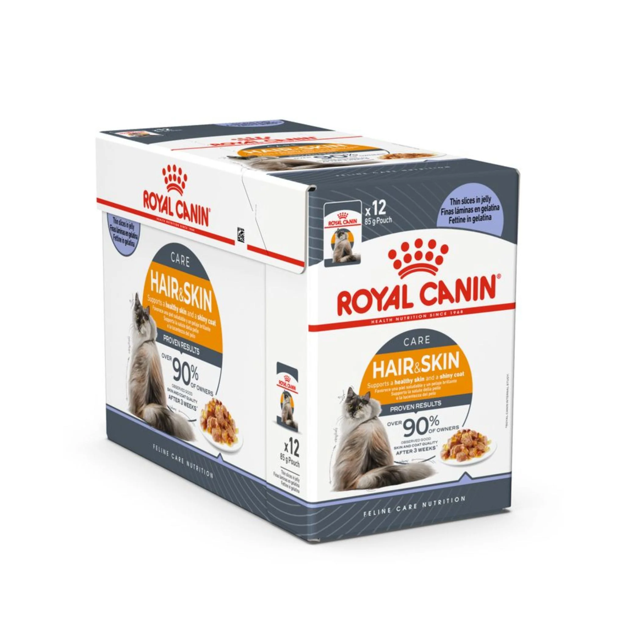 Royal Canin Feline Care Nutrition Hair & Skin Jelly Cat Wet Food - 12x85g - Image 2