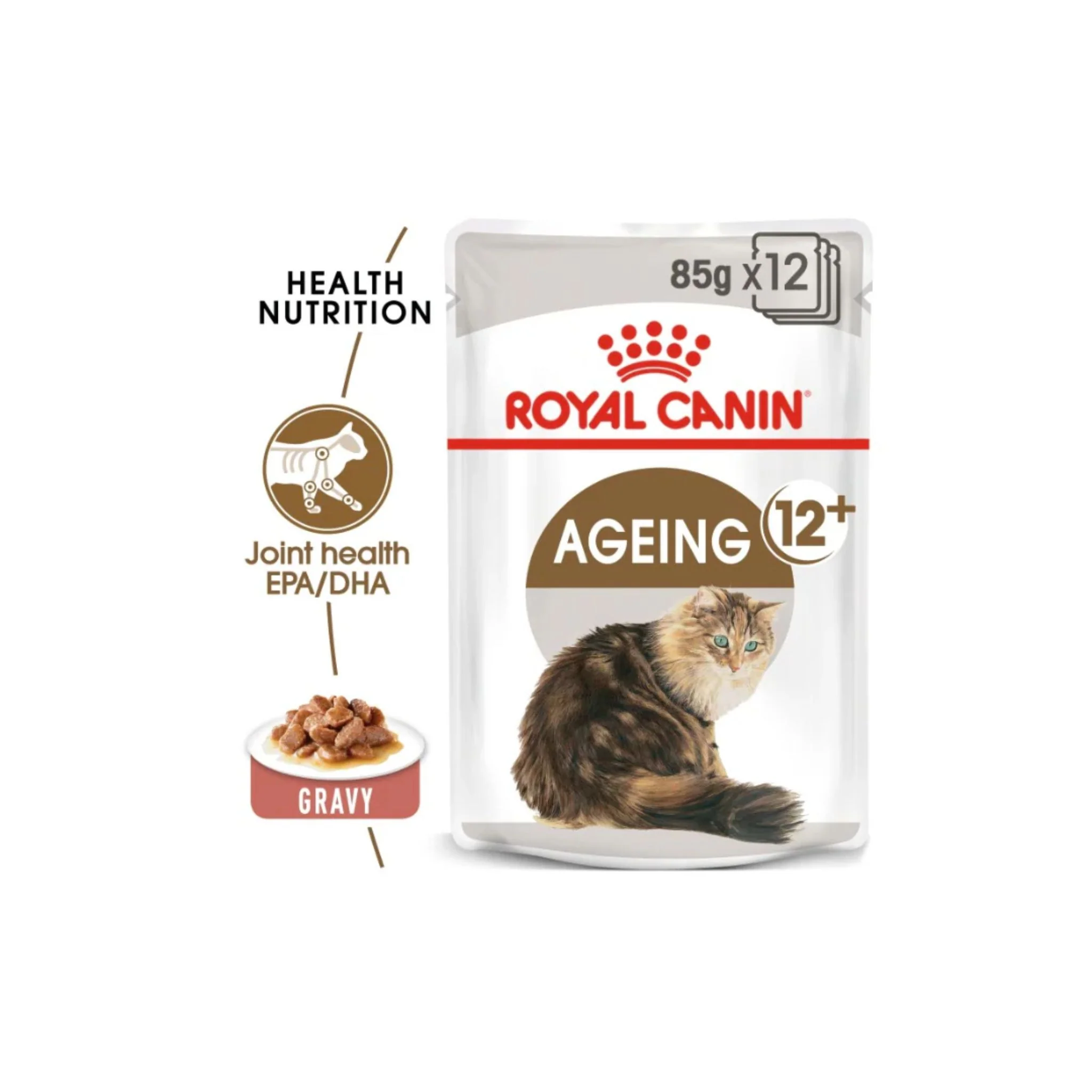 Royal Canin Feline Health Nutrition Ageing 12+ Gravy Cat Wet Food - 12X85G - Image 4