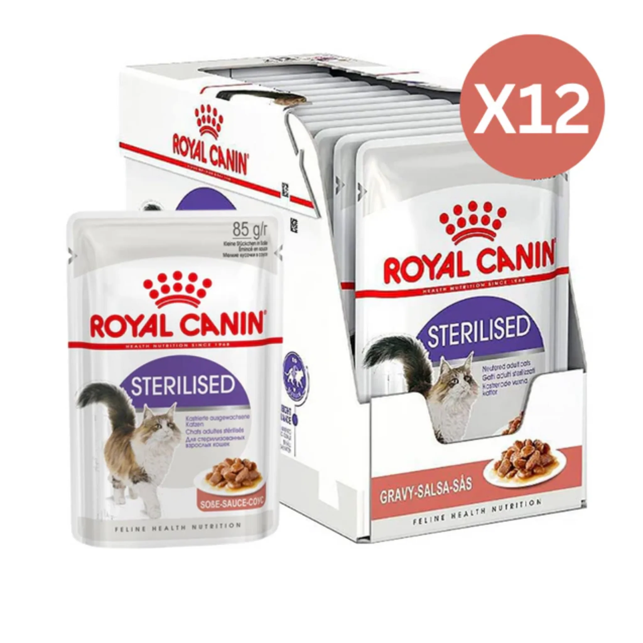 Royal Canin Feline Health Nutrition Sterilised Gravy Cat Wet Food - 85G - Image 2