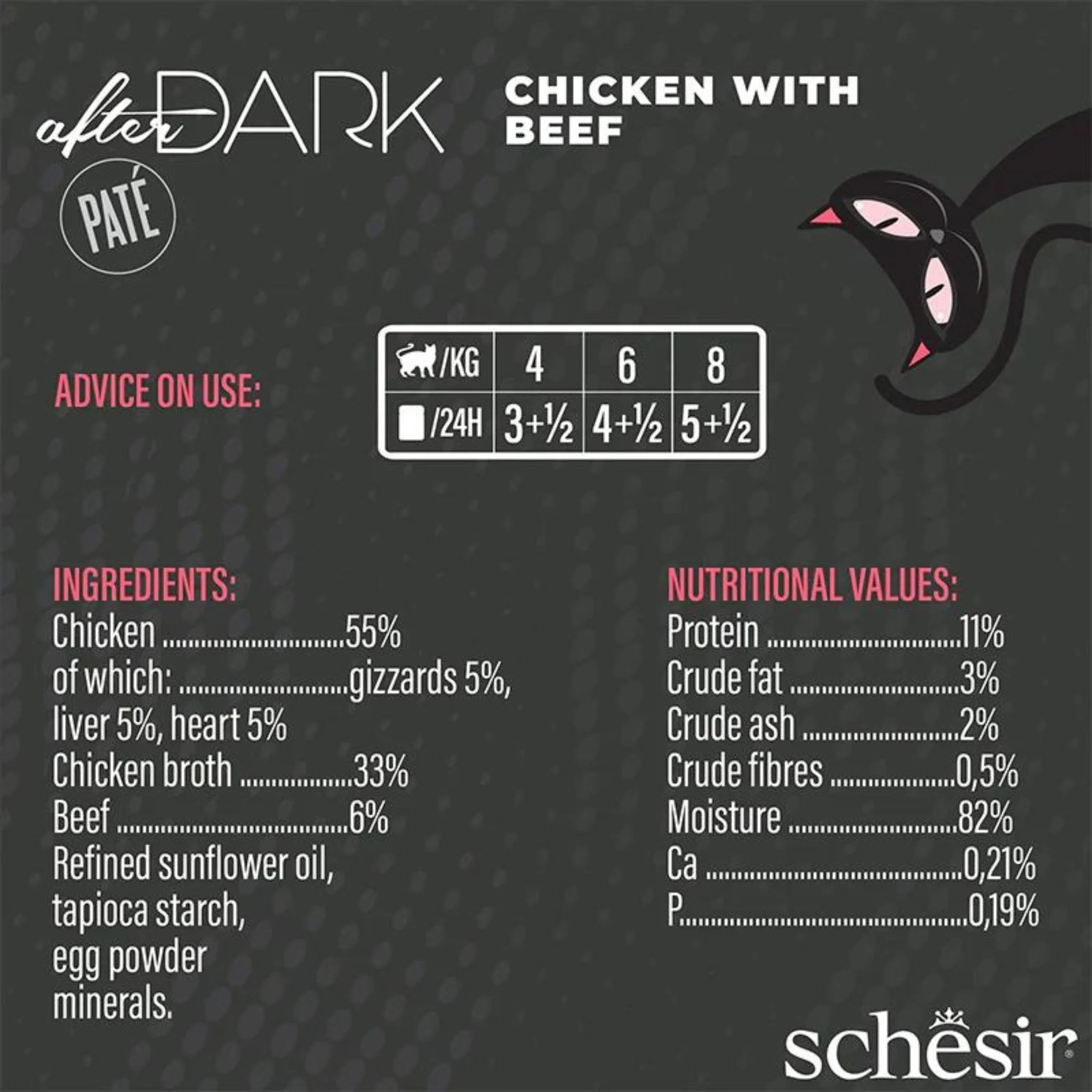 Schesir After Dark Cat Pate Chicken & Beef Gourmet Wet Food - 80G - Image 4