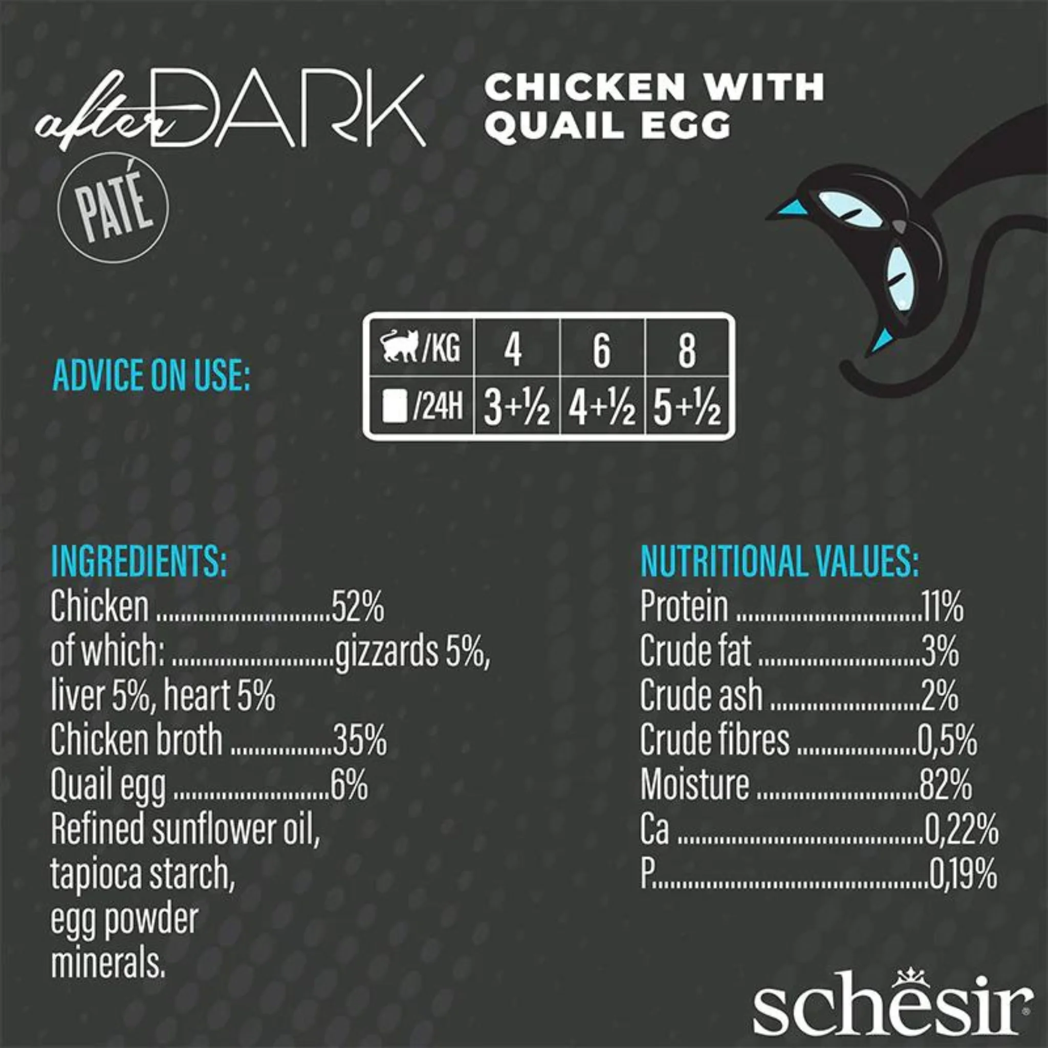 Schesir After Dark Cat Pate Chicken & Quail Egg Premium Treat - 80G - Image 4