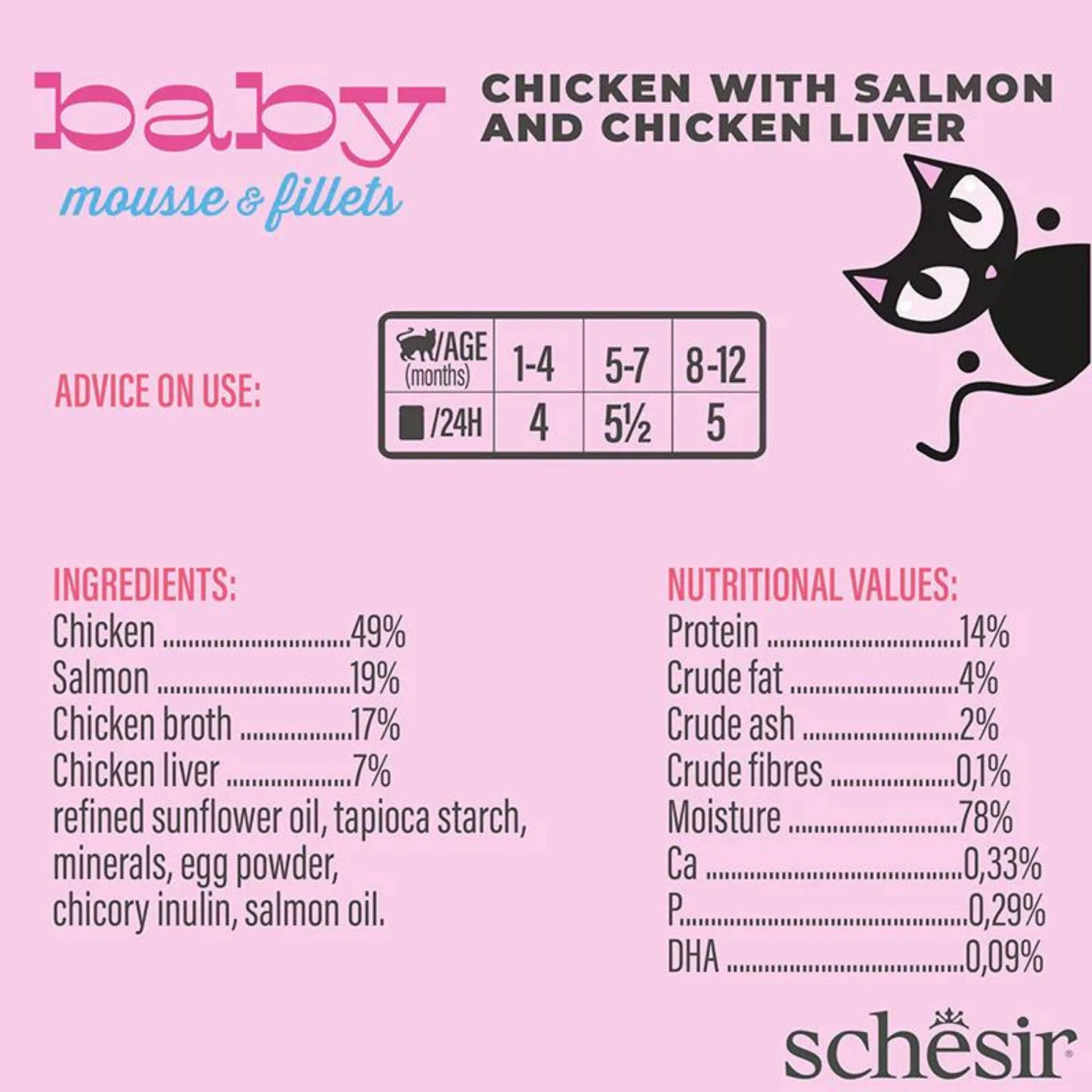 Schesir Baby Mousse & Fillet Chicken Salmon & Chicken Liver - 165G - Image 3