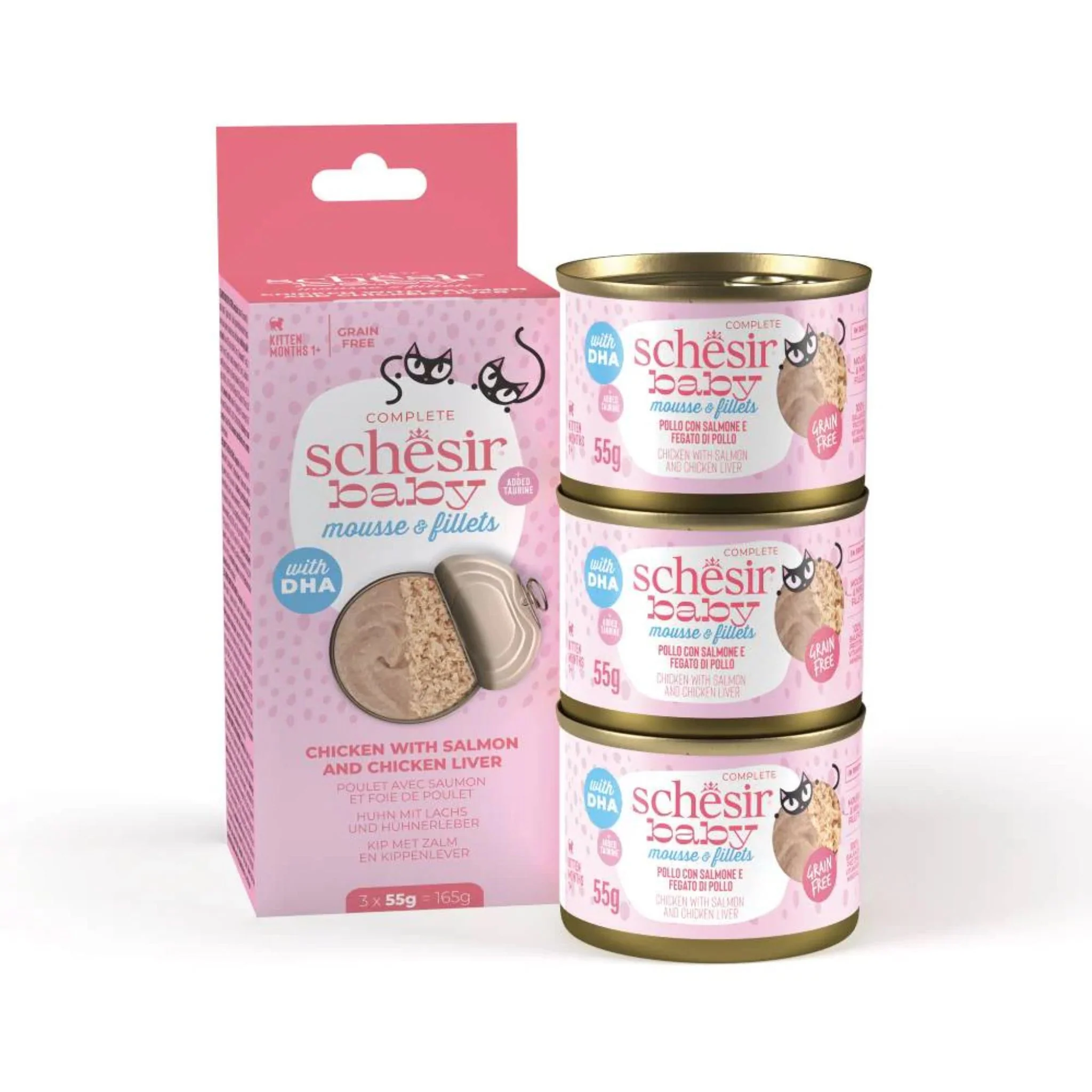 Schesir Baby Mousse & Fillet Chicken Salmon & Chicken Liver - 165G - Image 4