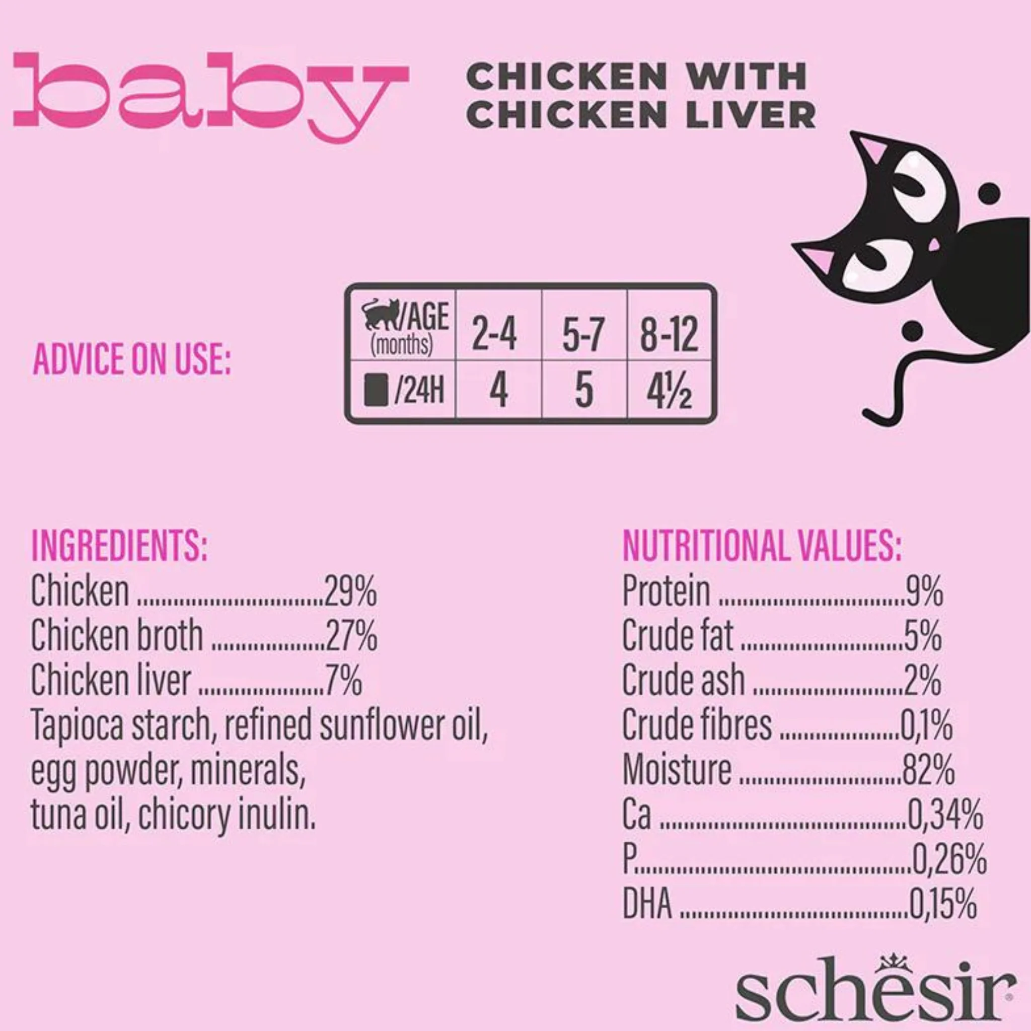 Schesir Baby Kitten Mousse Chicken & Liver Wet Food - 70G - Image 5