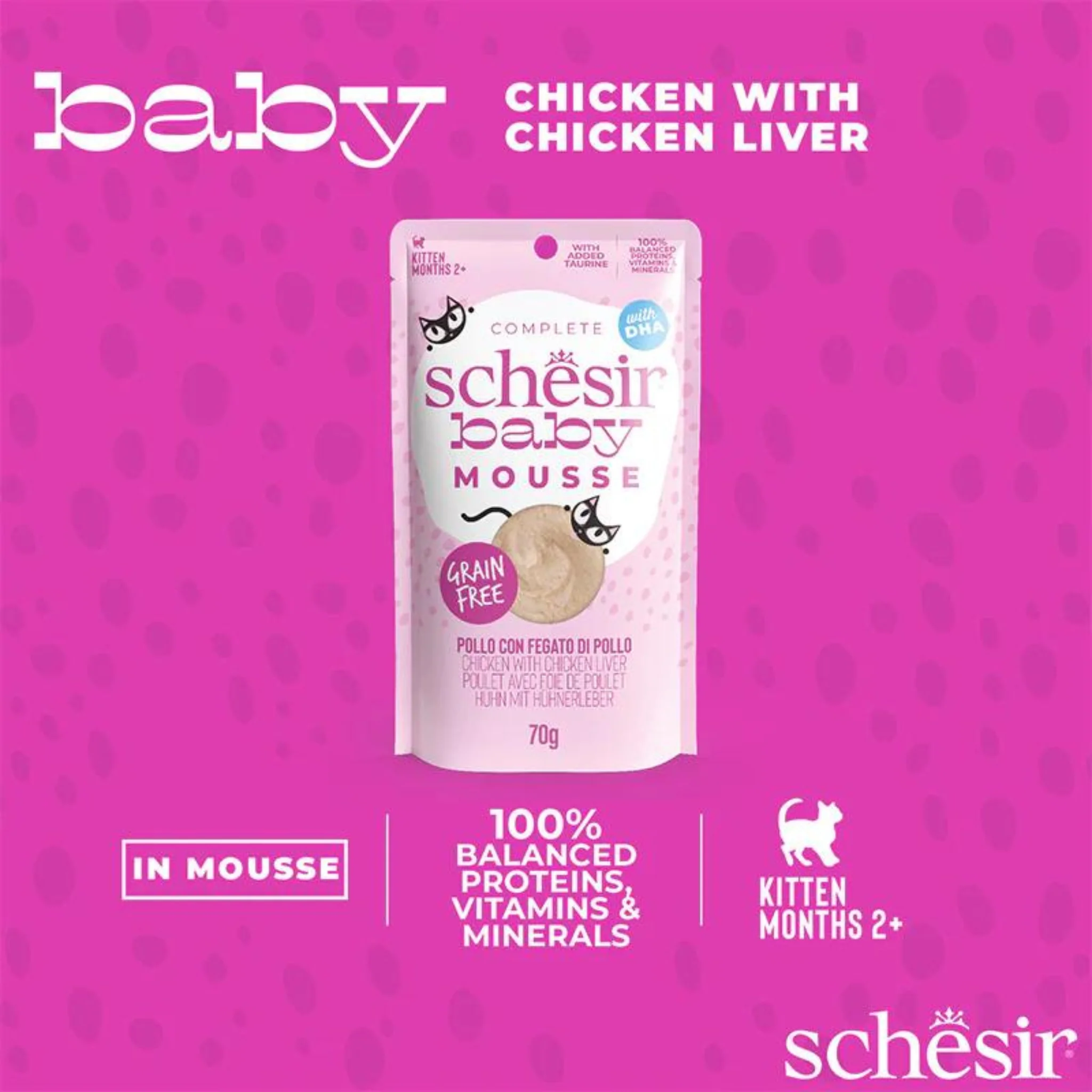 Schesir Baby Kitten Mousse Chicken & Liver Wet Food - 70G - Image 6