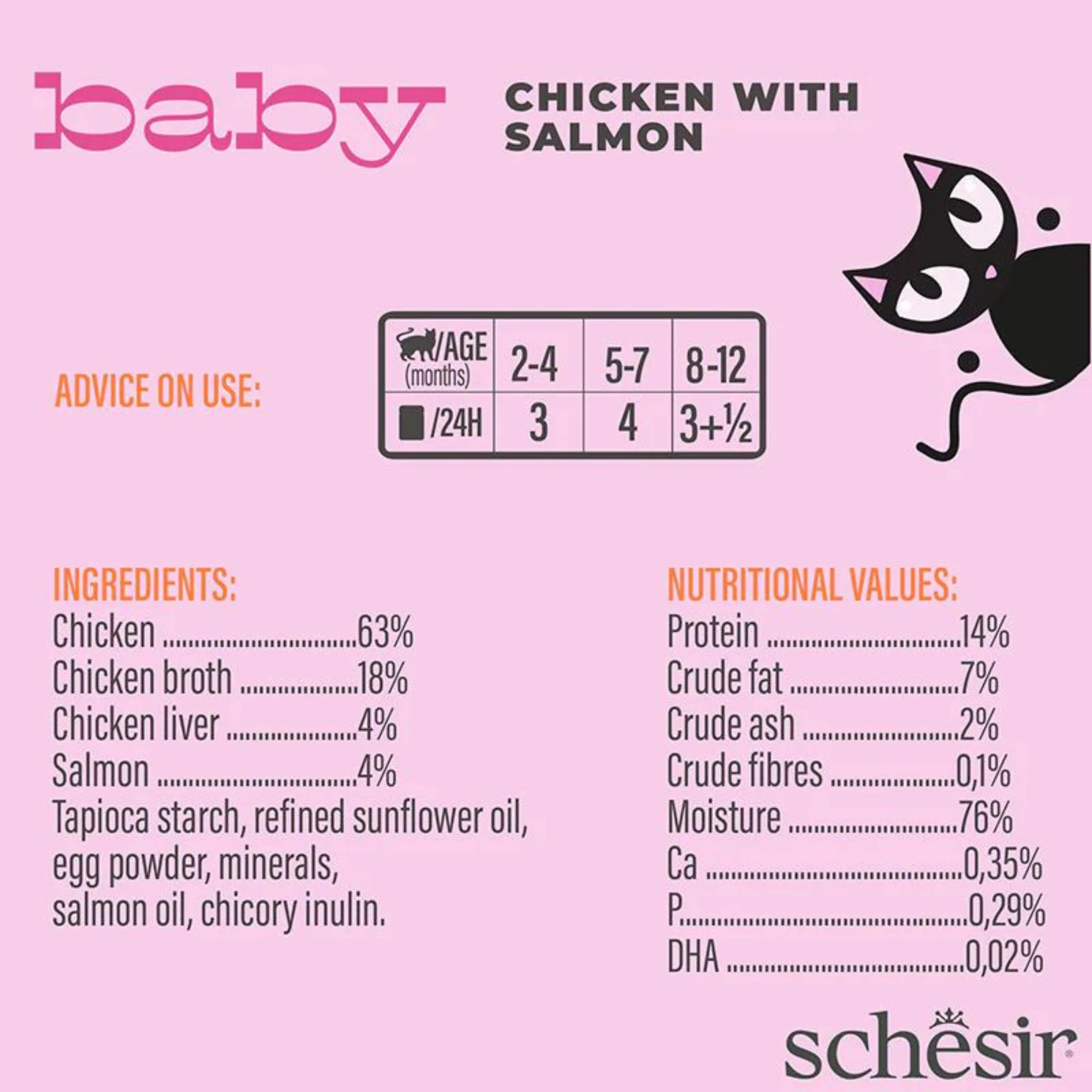 Schesir Baby Kitten Chicken & Salmon Wet Food - 70G - Image 4