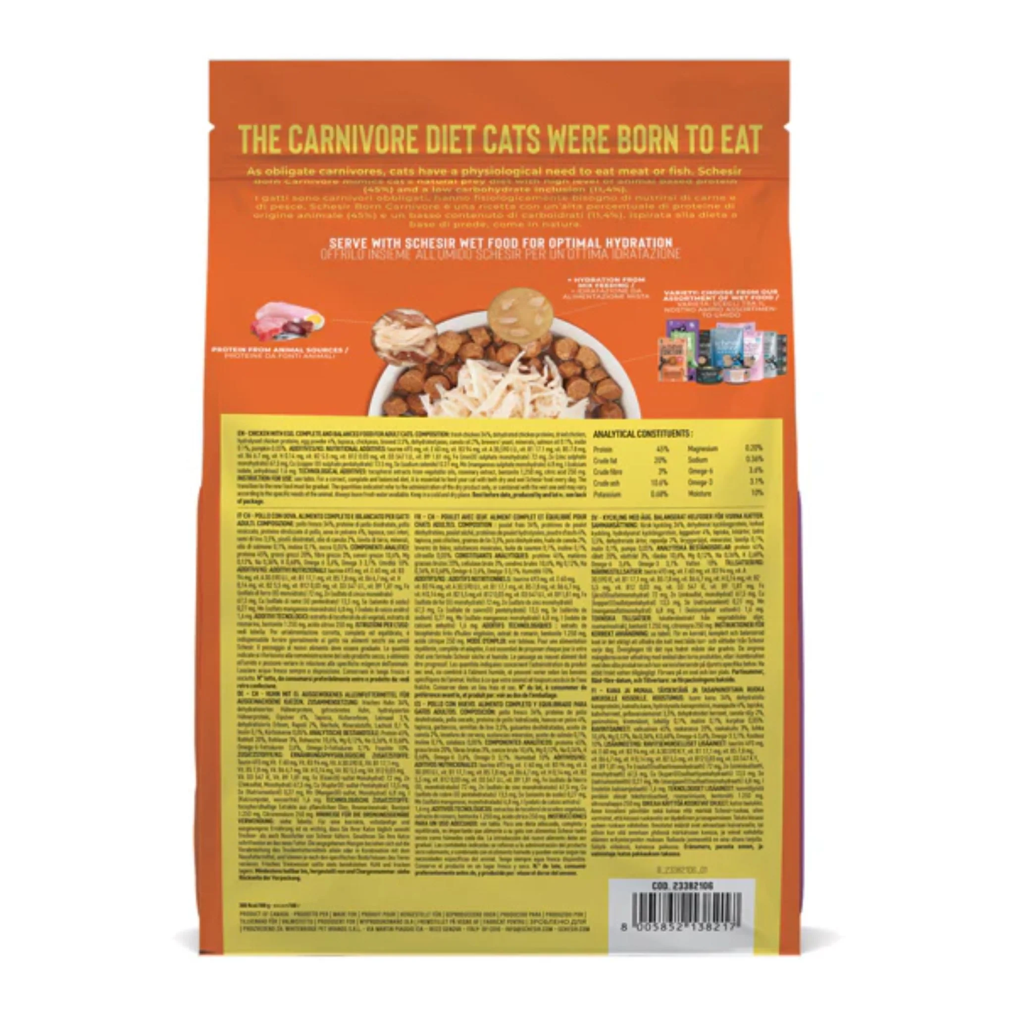 Schesir Born Carnivore Chicken & Egg Dry Cat Food - 1.25kg - Image 2