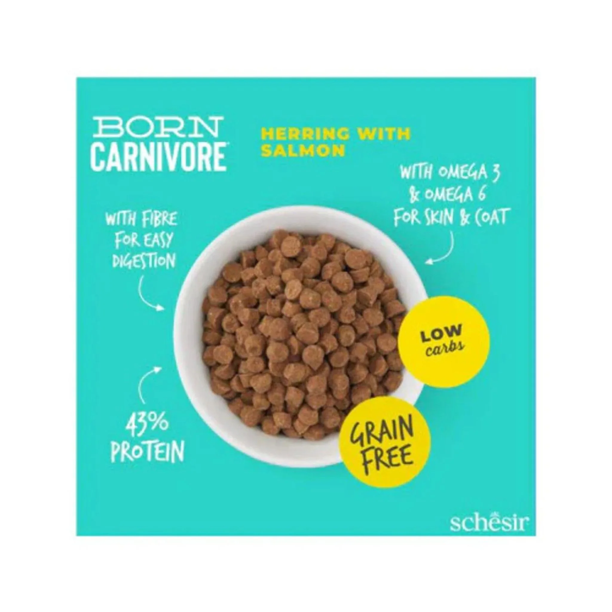 Schesir Born Carnivore Herring & Salmon Dry Cat Food - 1.25kg - Image 5