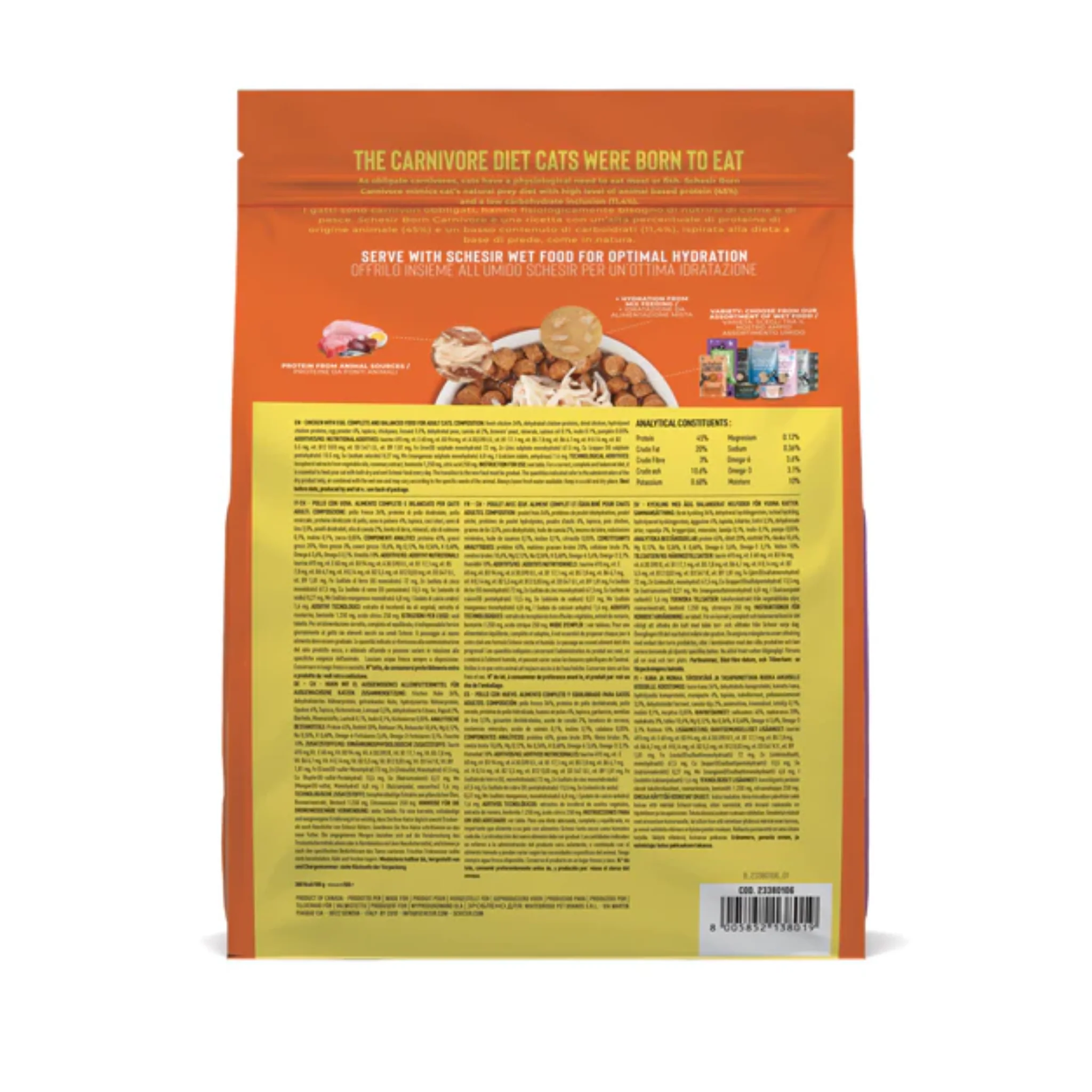 Schesir Dry Food For Adult Cat Chicken & Egg - 255g - Image 2