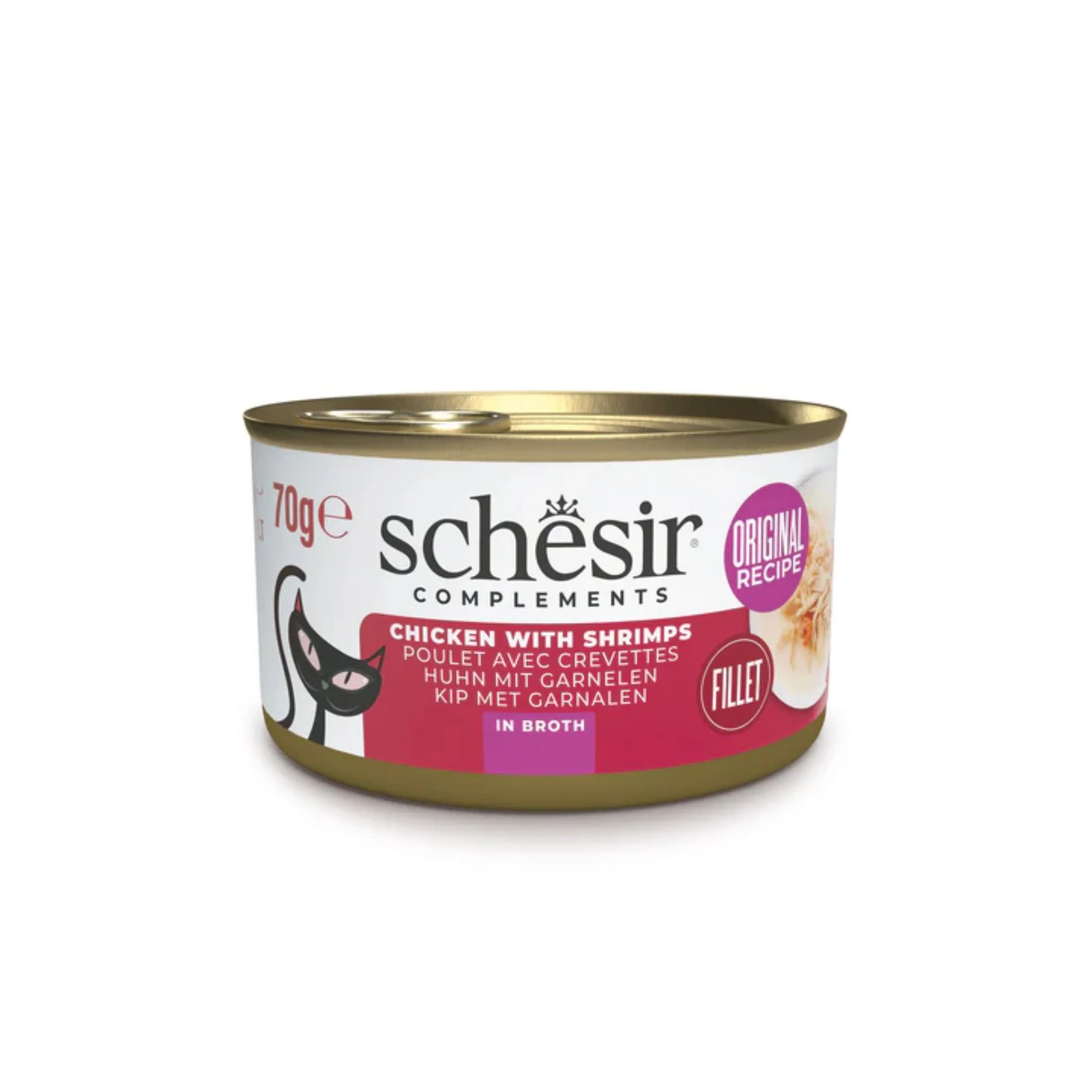 Schesir Broth Cat Can Chicken With Shrimps Wet Food - 70G - Image 2