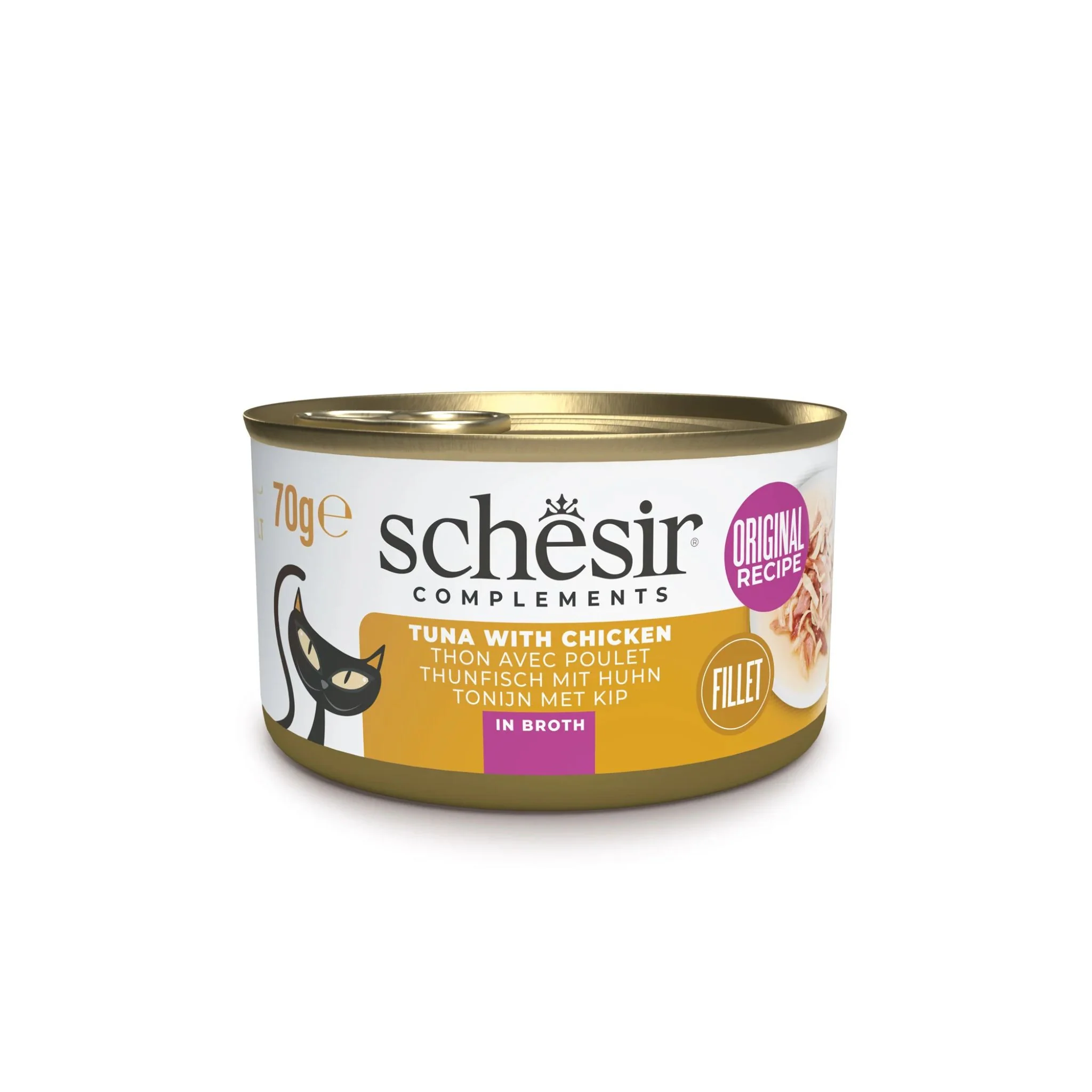 Schesir Wet Cat Food In Broth Can-Tuna With Chicken - 70g - Image 2