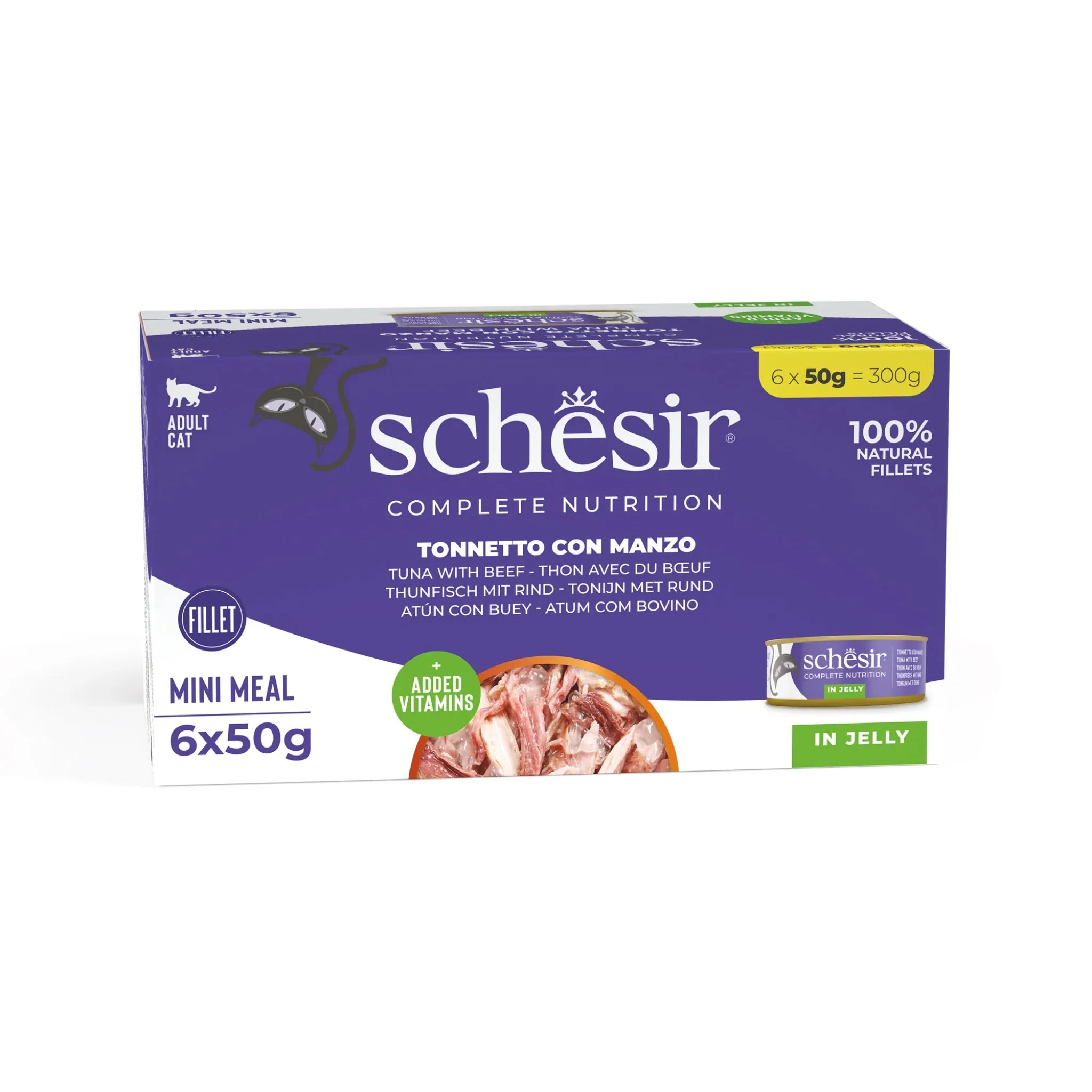 Schesir Cat Can Multipack Tuna With Beef - 6X50G - Image 2
