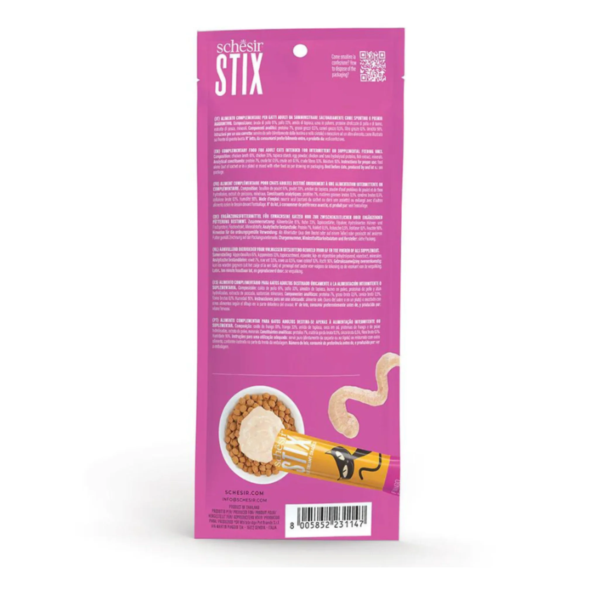 Schesir Cat Creamy Treat Stix Chicken - 6x15G - Image 2
