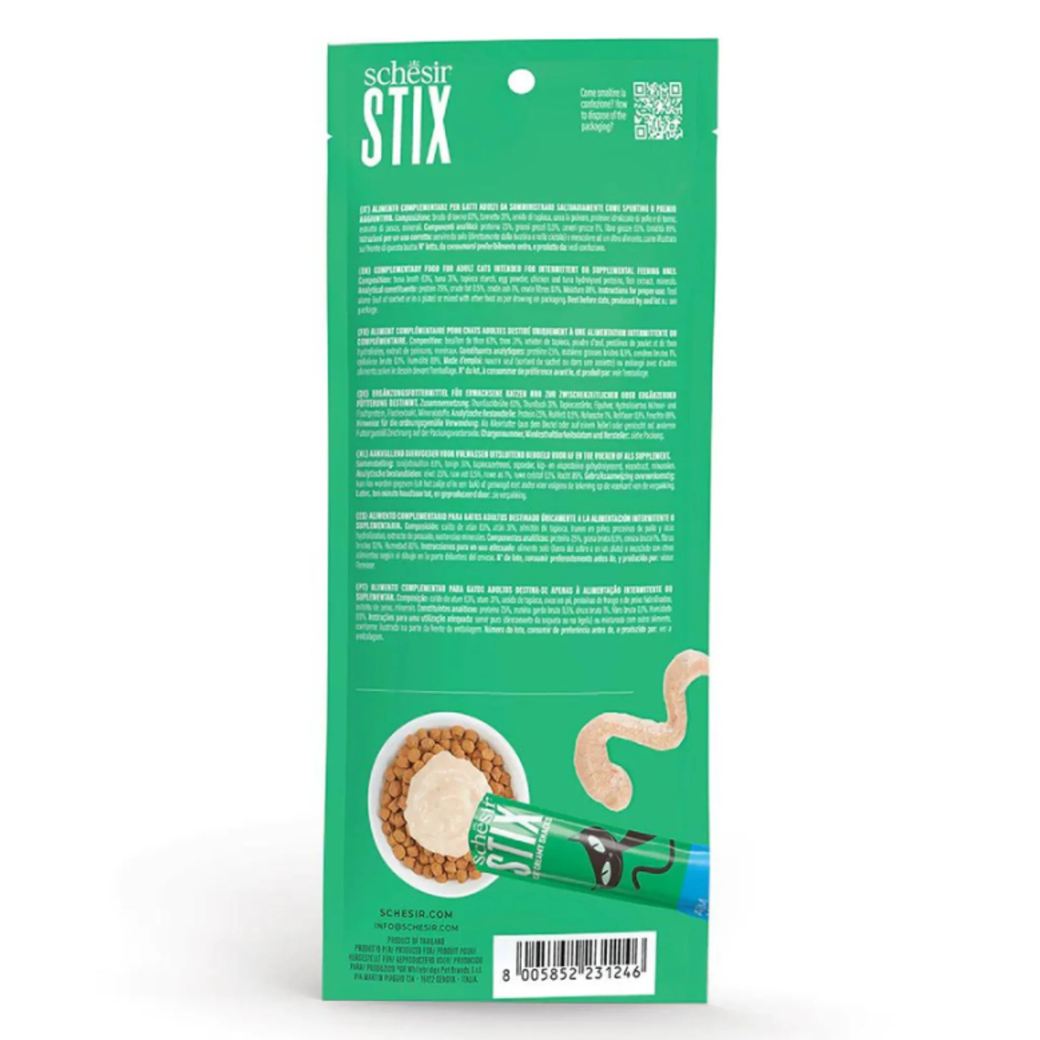 Schesir Cat Creamy Treat Stix Tuna - 6x15G - Image 2
