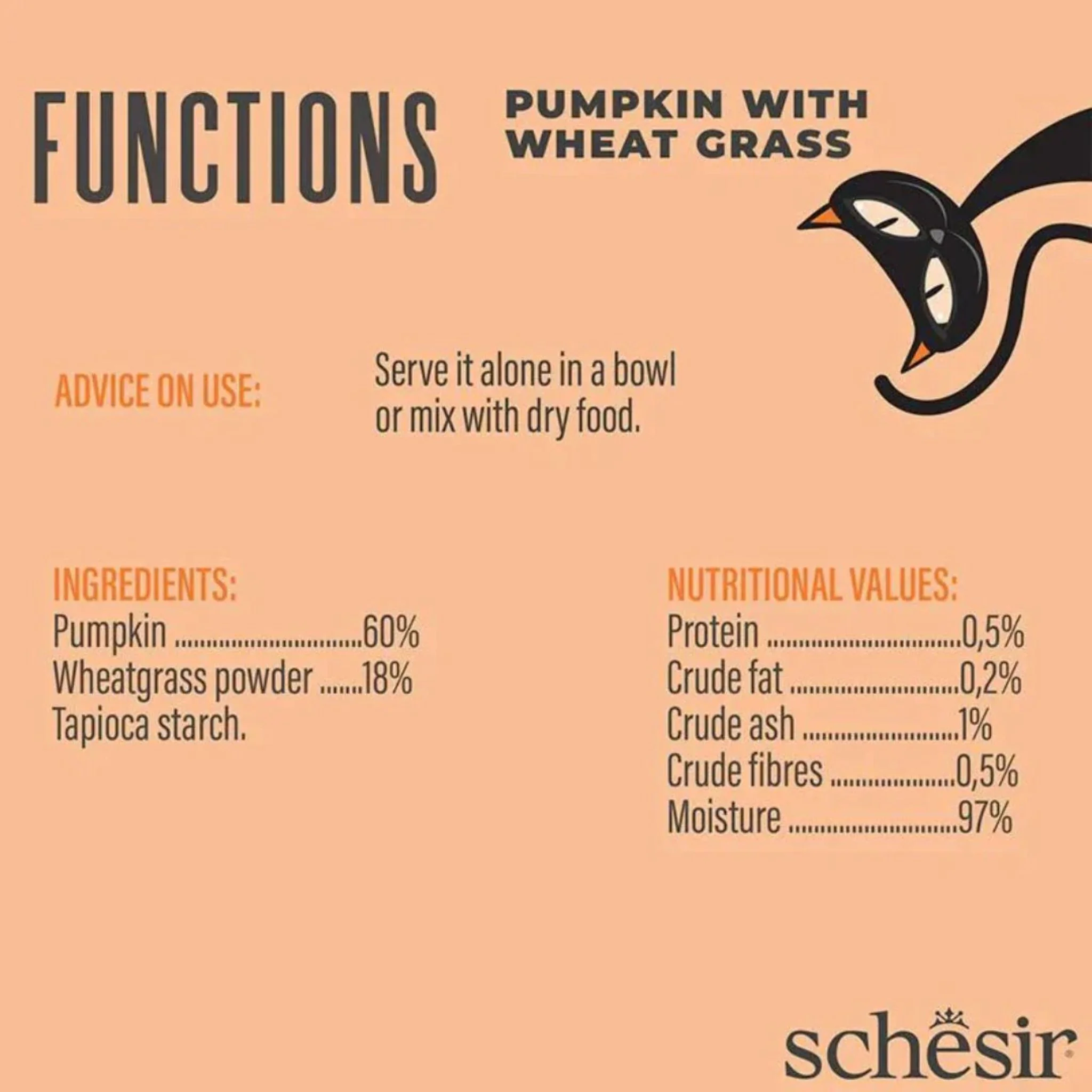 Schesir Cat Topper Pumpkin With Wheat Grass - 40G - Image 4