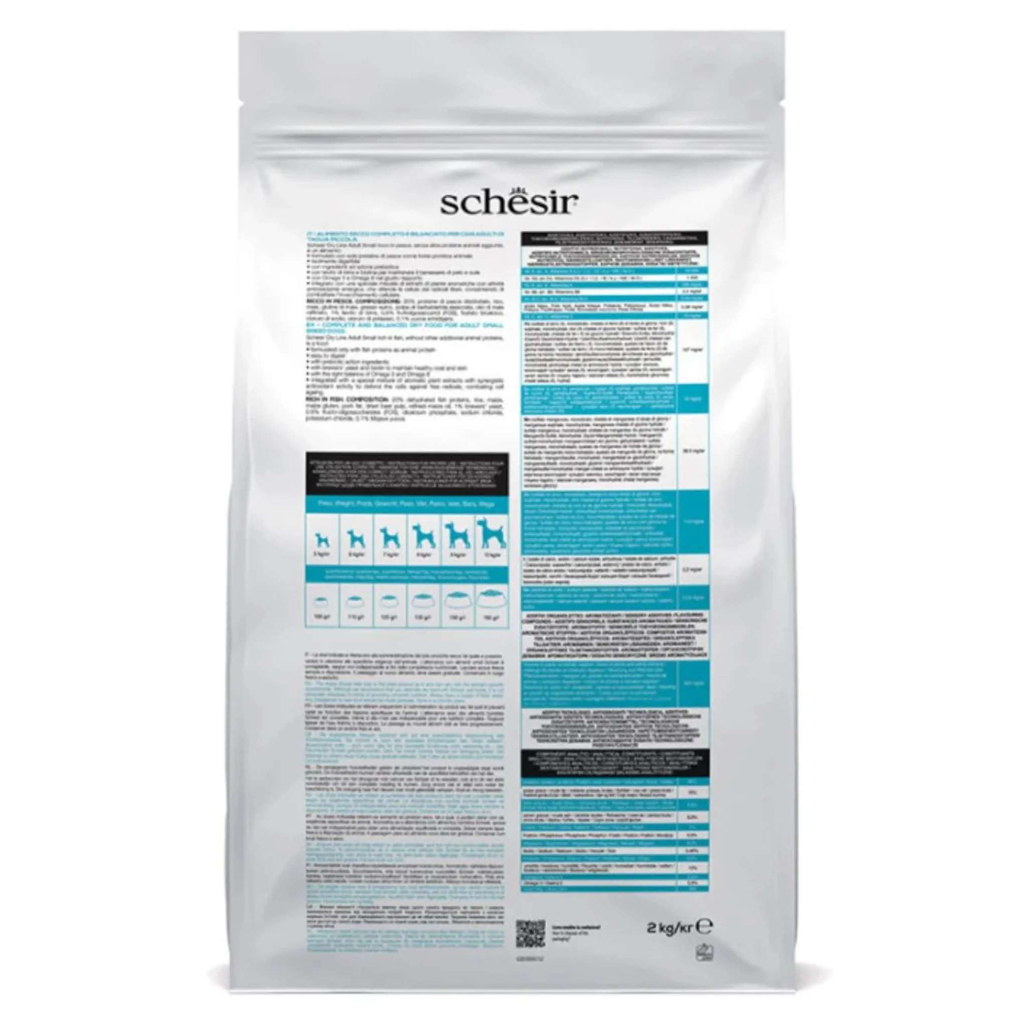 Schesir Small Adult Fish Dry Dog Food - 2kg - Image 2