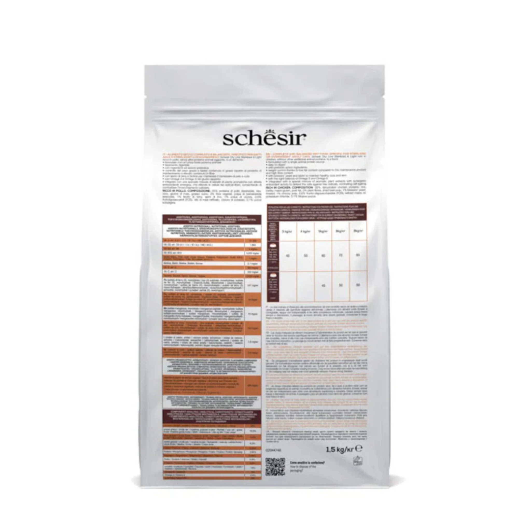 Schesir Cat Dry Food Sterilized & Light Chicken - 1.5kg - Image 2