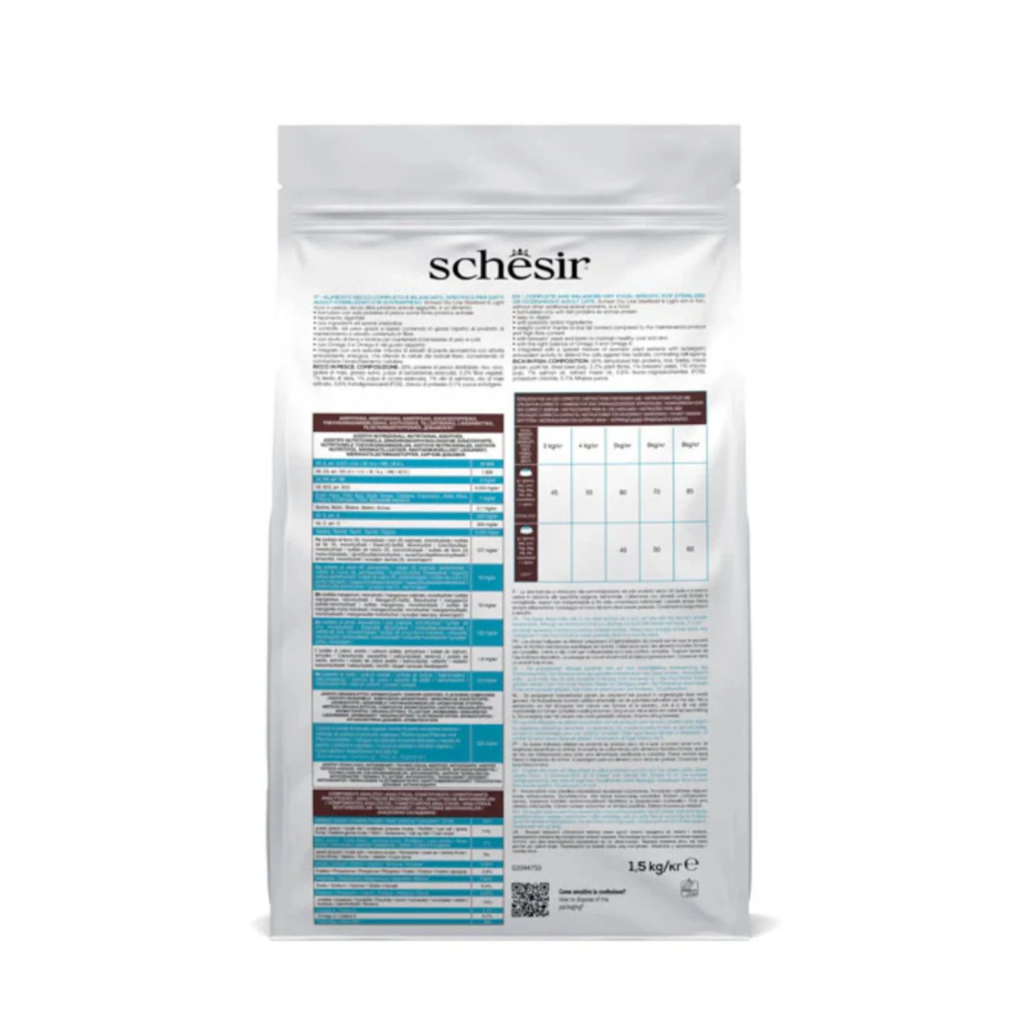 Schesir Cat Dry Food Sterilized & Light Fish - 1.5kg - Image 2