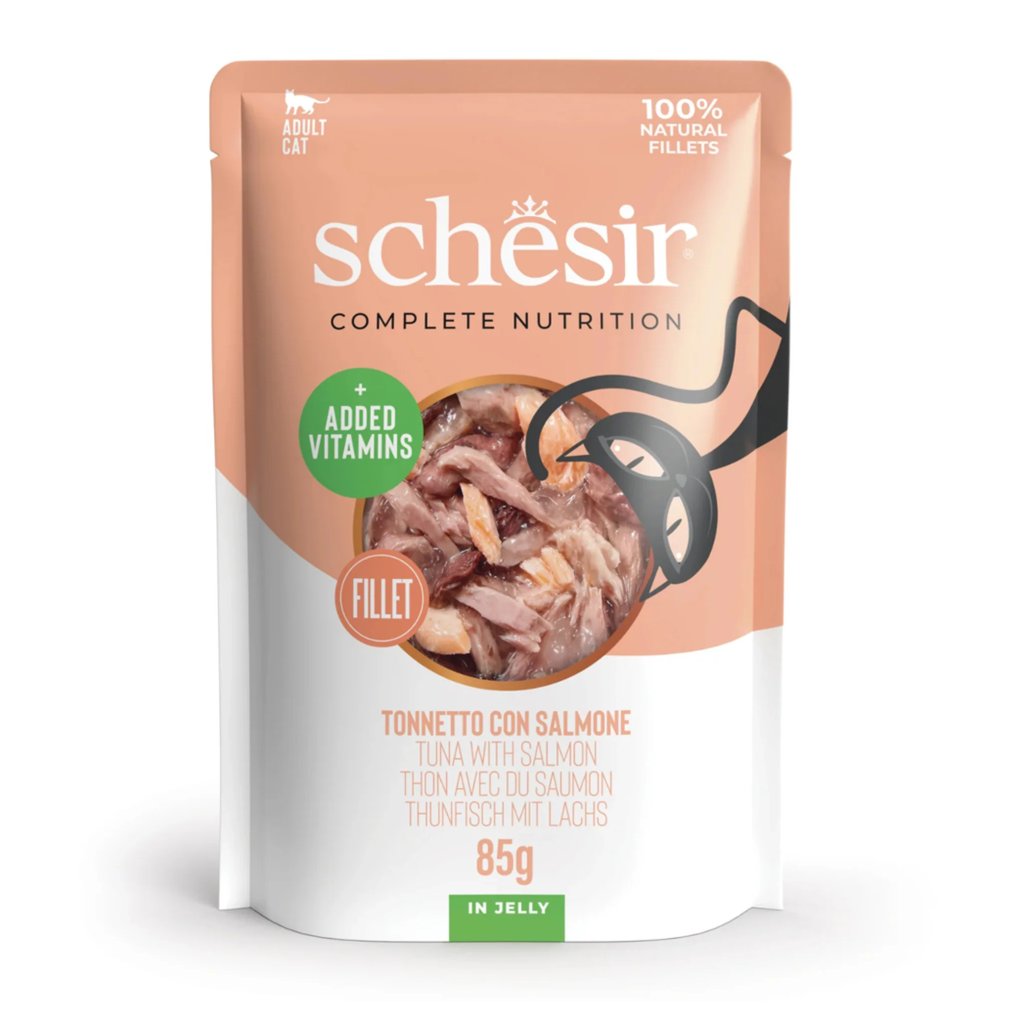 Schesir Wet Cat Food in Jelly Pouch- Tuna With Salmon - 85g - Image 3