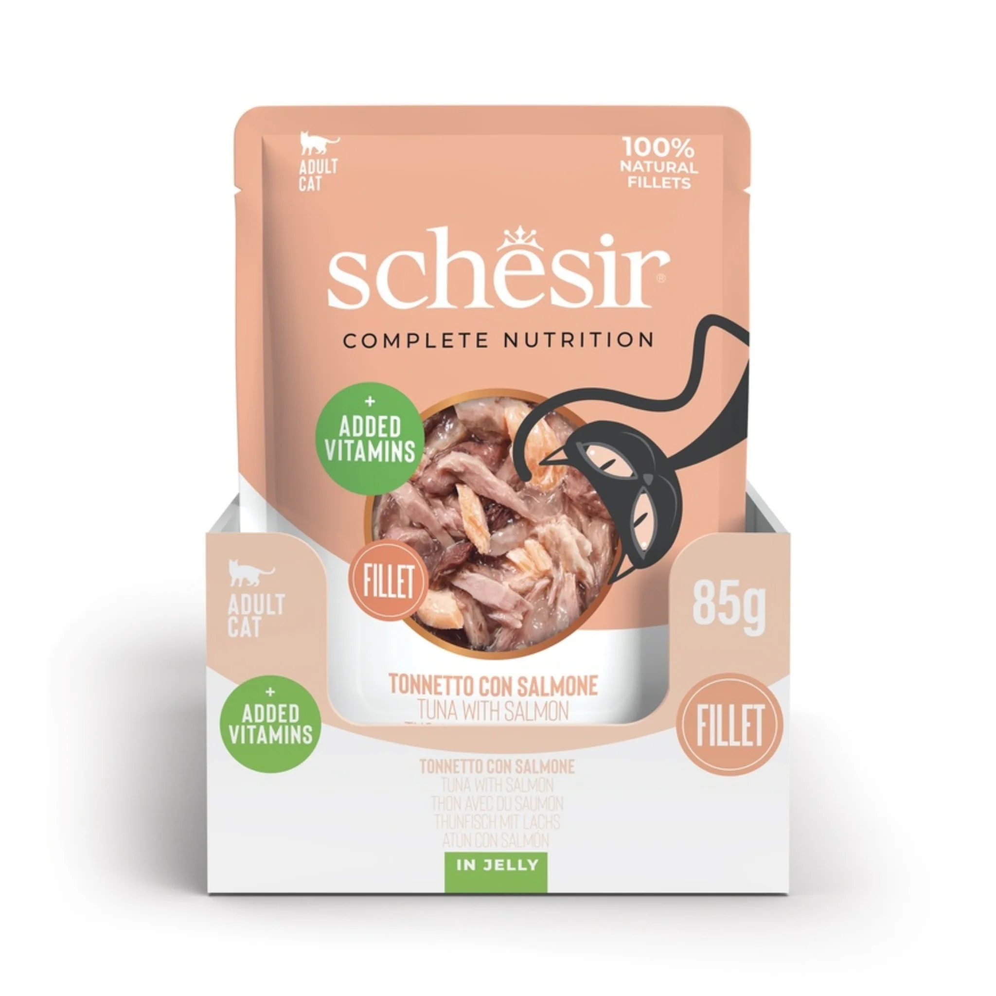 Schesir Wet Cat Food in Jelly Pouch- Tuna With Salmon - 85g - Image 5
