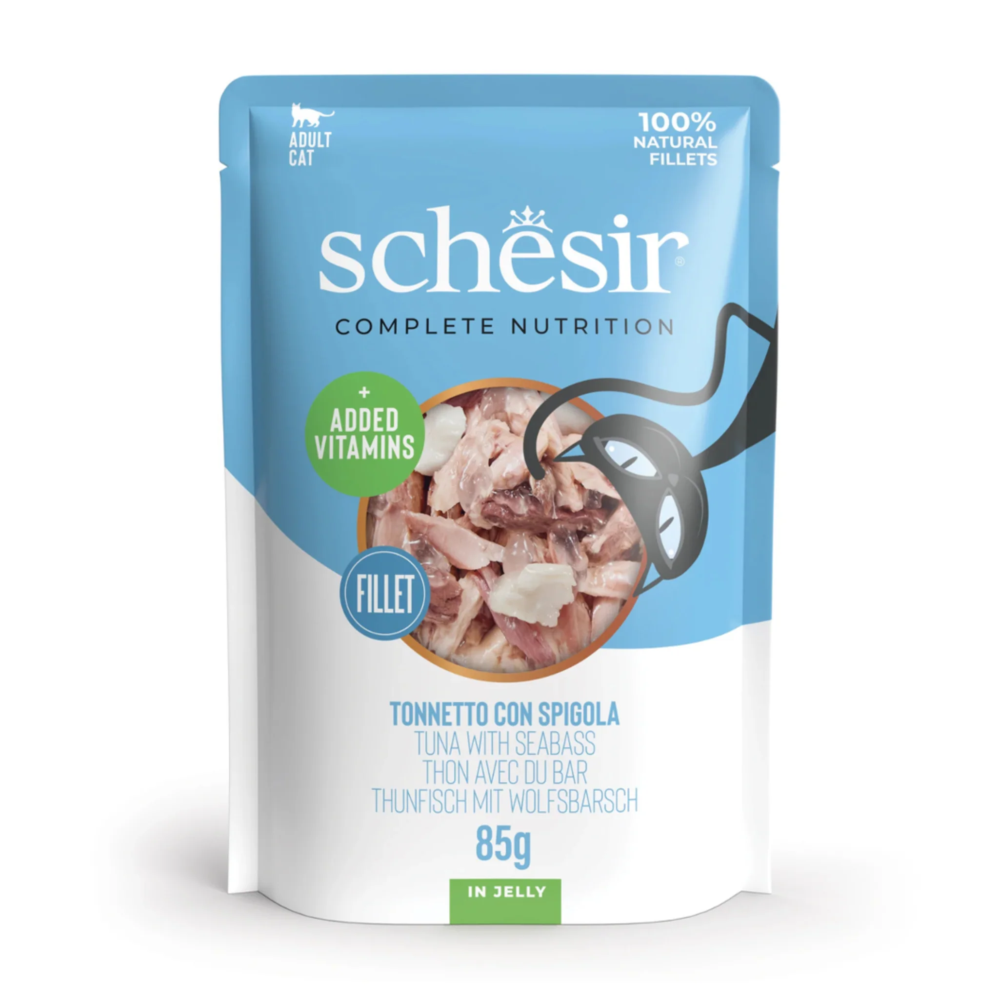 Schesir Cat Pouch Jelly Tuna With Seabass Wet Food - 85G - Image 3