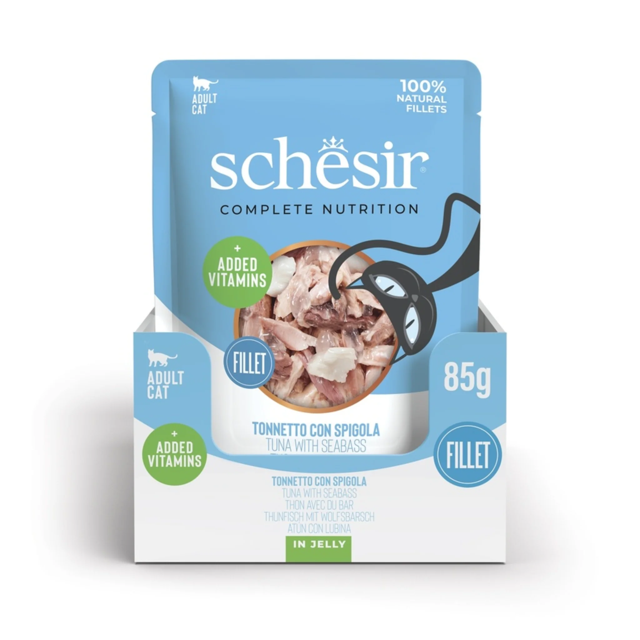 Schesir Cat Pouch Jelly Tuna With Seabass Wet Food - 85G - Image 4