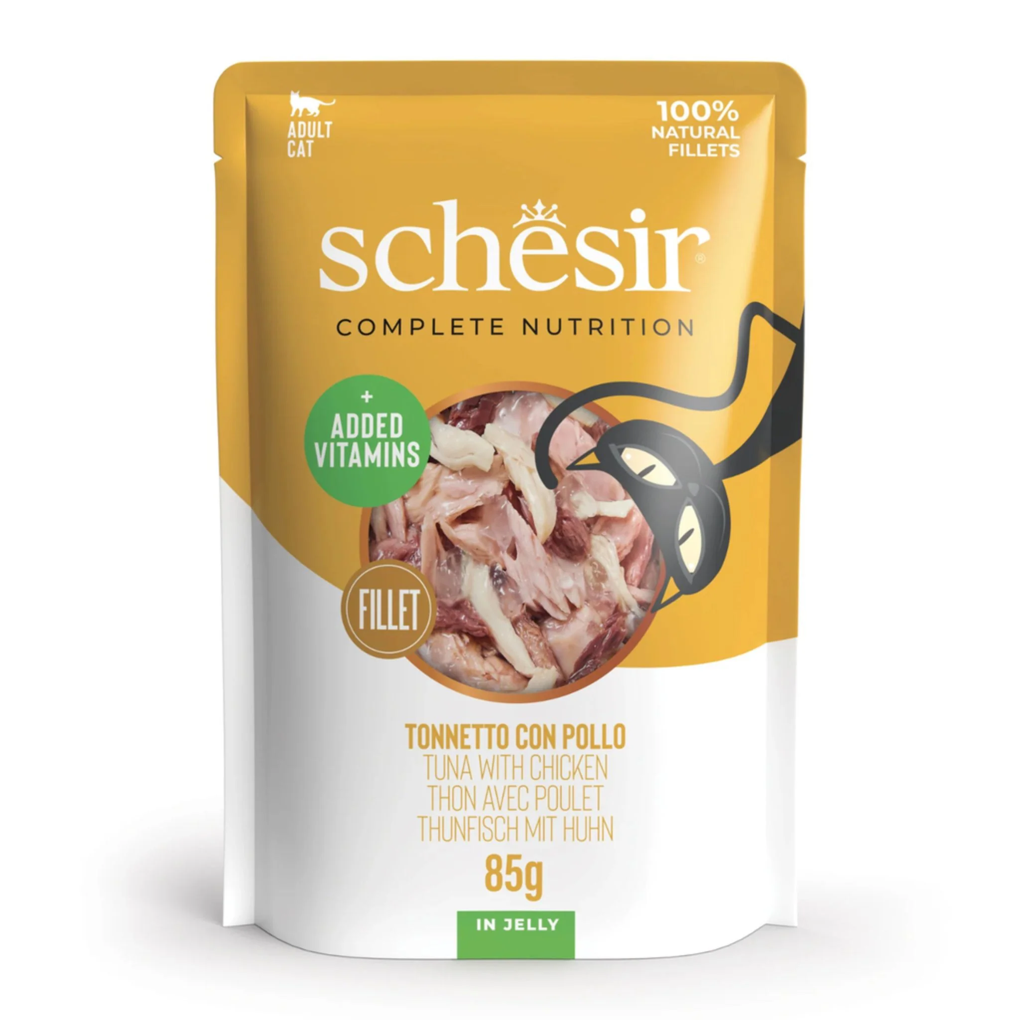 Schesir Wet Cat Food In Jelly Pouch- Tuna With Chicken - 85g - Image 2