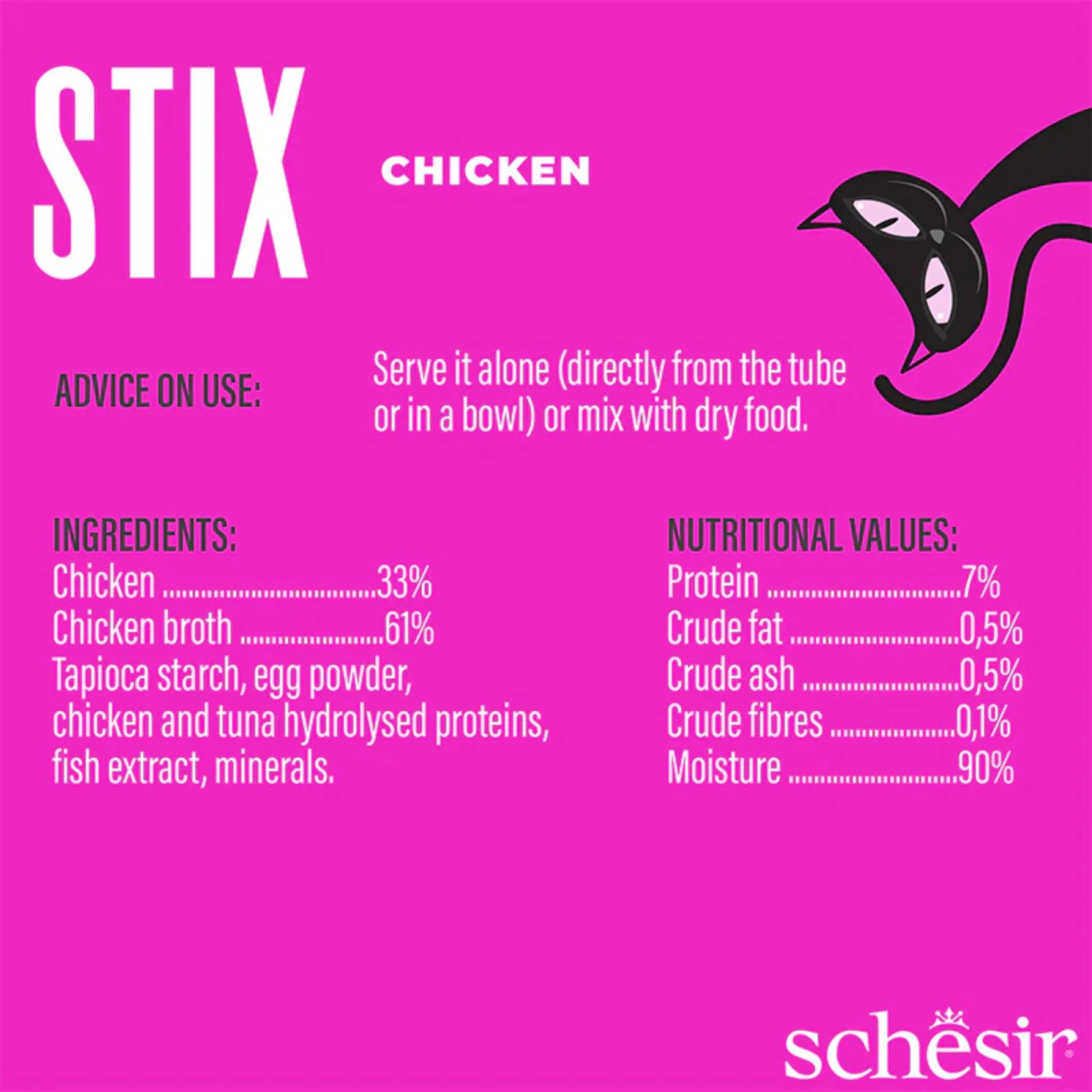 Schesir Cat Treat Stix Mix Flavour Chicken Duck Salmon & Tuna - 15g/24pcs - Image 7
