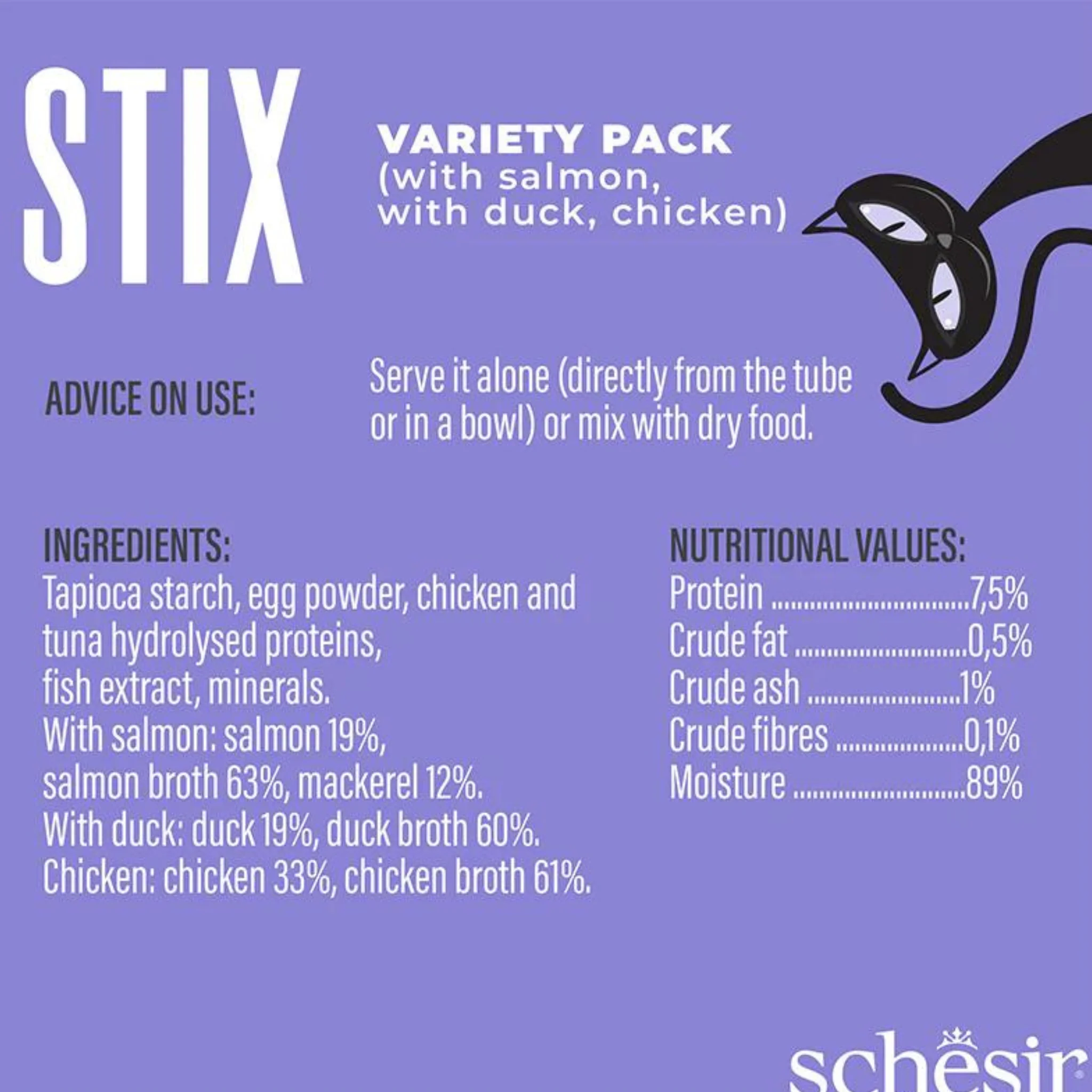 Schesir Cat Treat Stix Chicken Duck & Salmon - 6x15G - Image 4
