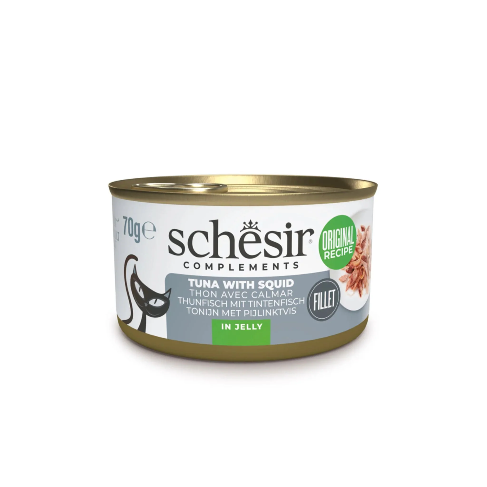 Schesir Complements Cat Wet Food In Jelly Can- Tuna With Squid - 70g - Image 2