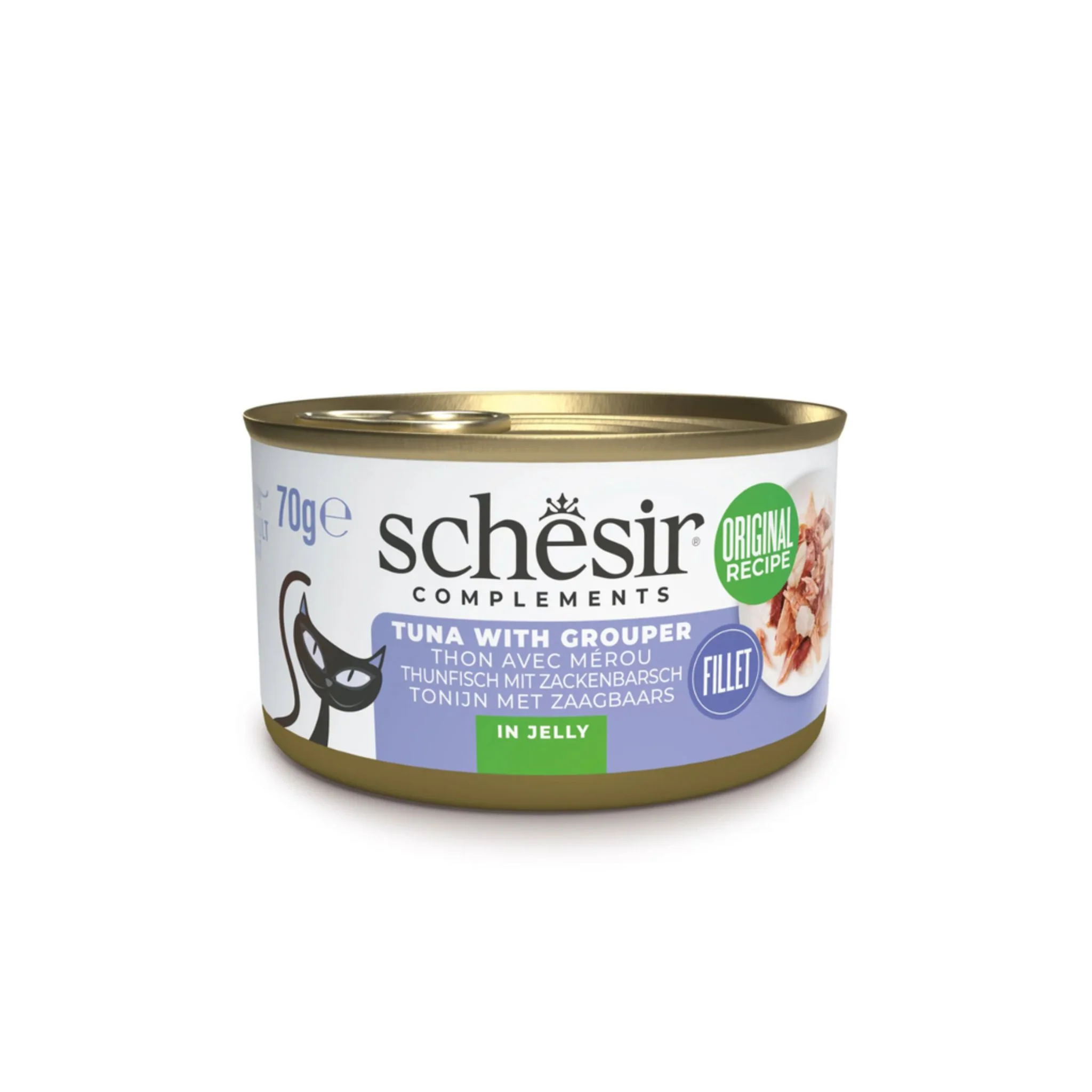 Schesir Complements Cat Wet Food In Jelly Can- Tuna With Grouper - 70g - Image 2