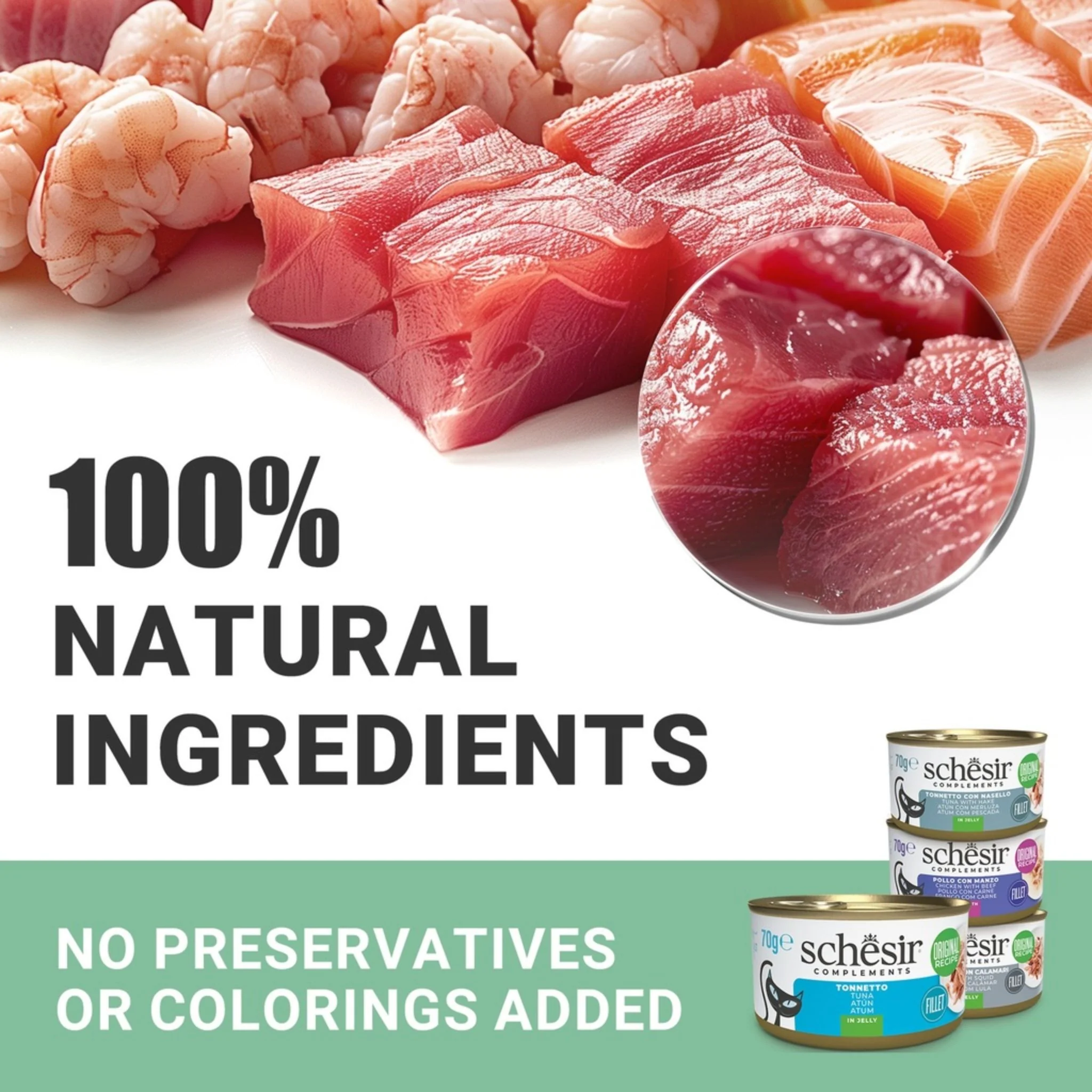 Schesir Complements Cat Wet Food Chicken With Beef In Broth  -  70g - Image 6