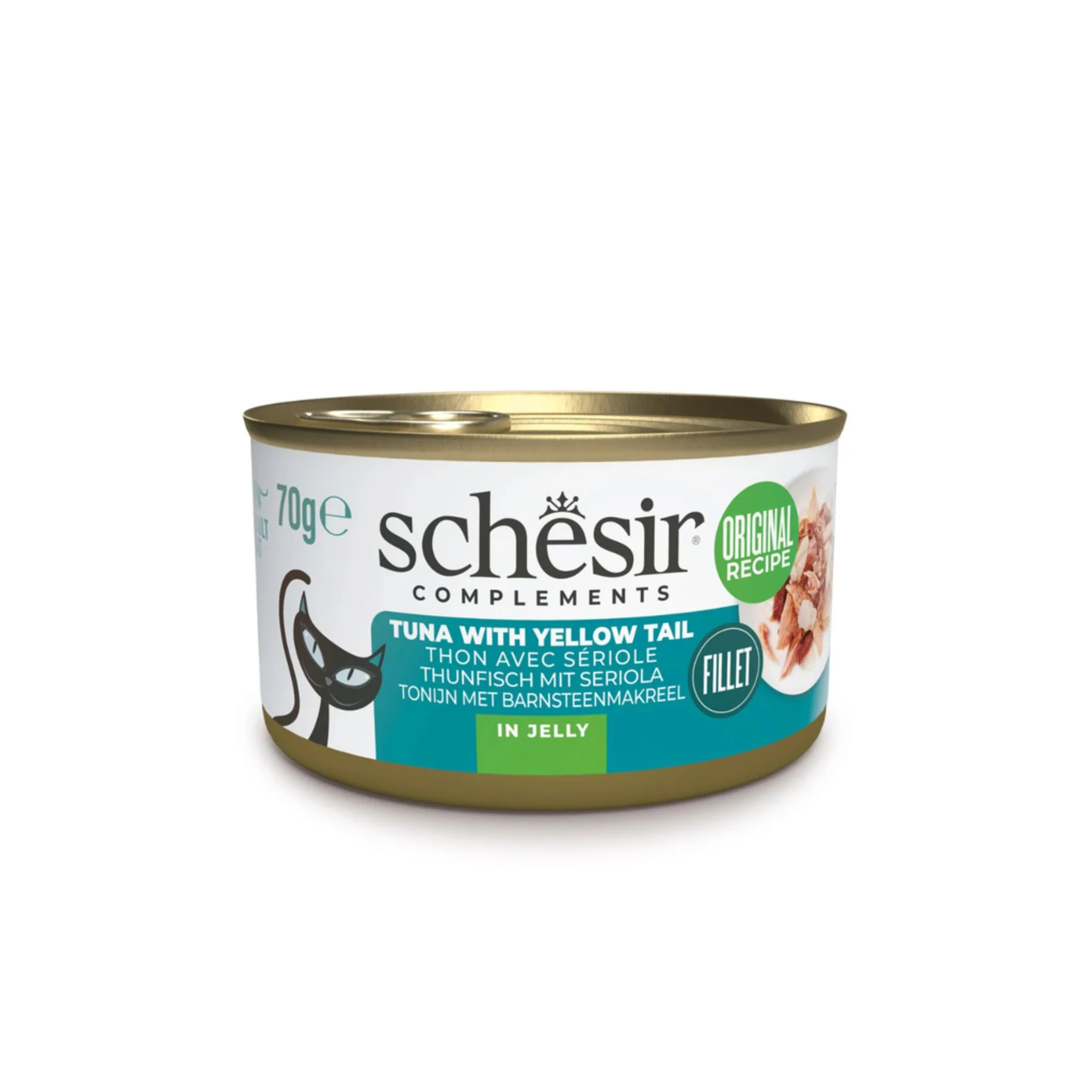 Schesir Cat Wet Food In Jelly Can Tuna With Yellow Tail - 70g - Image 2